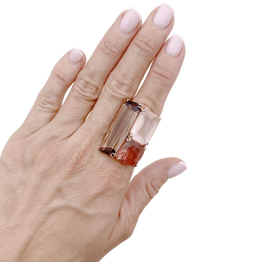 Bague H.Stern, collection "Cobblestones", or noble, pierres de couleur.