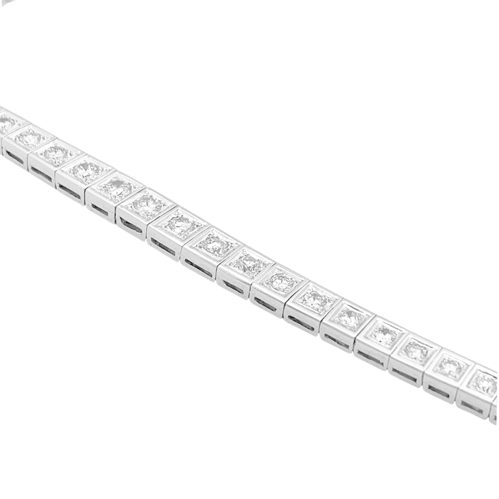 Bracelet ligne en or blanc, 4 carats de diamants.