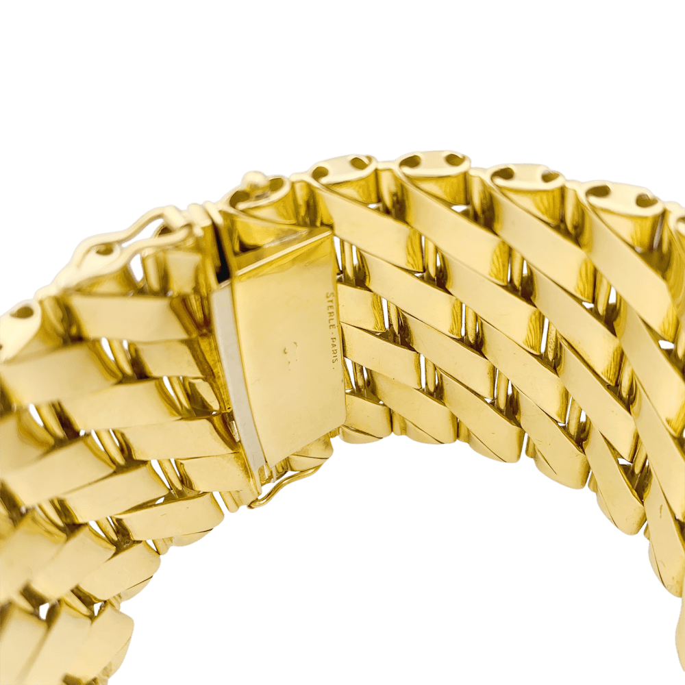 Bracelet Sterlé Paris, or jaune, platine, diamants.