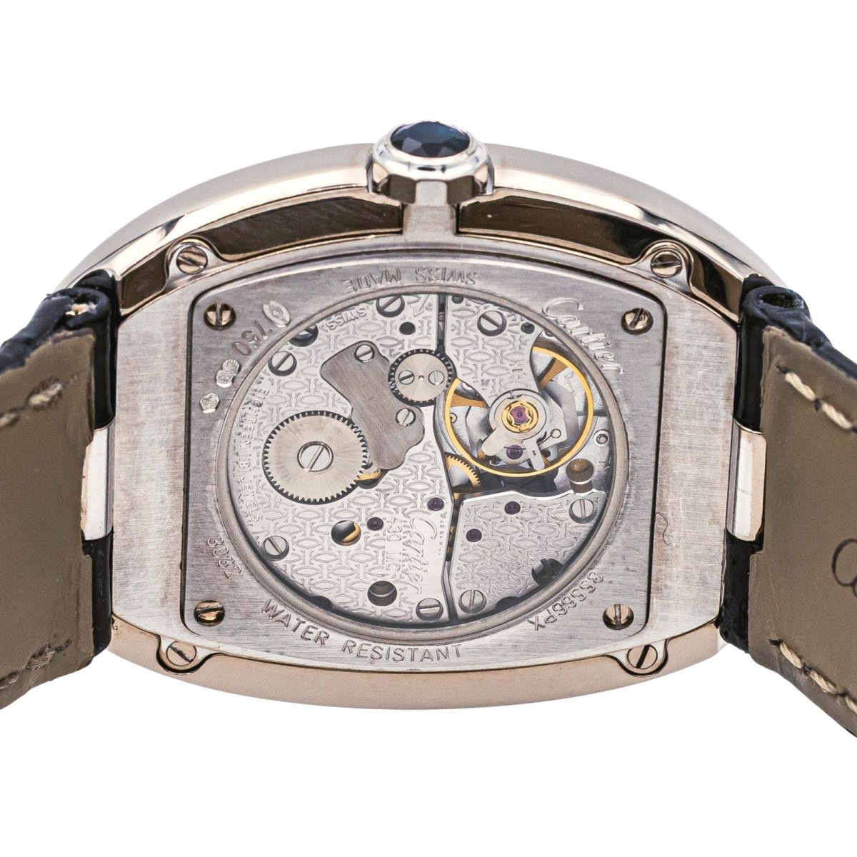Cartier Montre Baignoire Or blanc Saphir - Maison Eloe