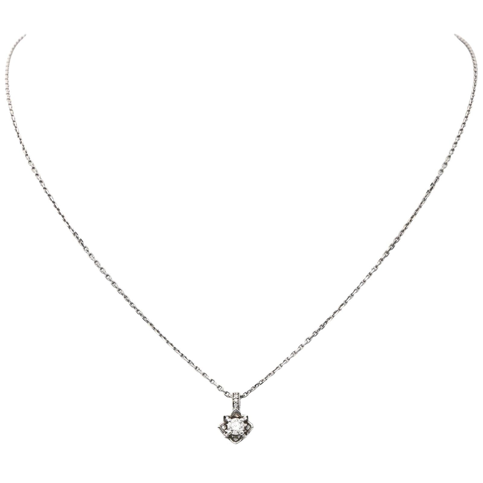 Mauboussin Collier Pendentif  Ma reine d'amour Or blanc Diamant
