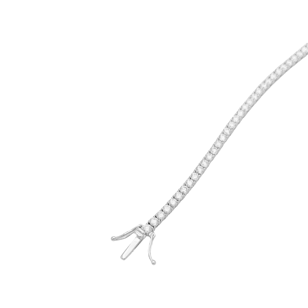 Ligne tennis or blanc diamants.