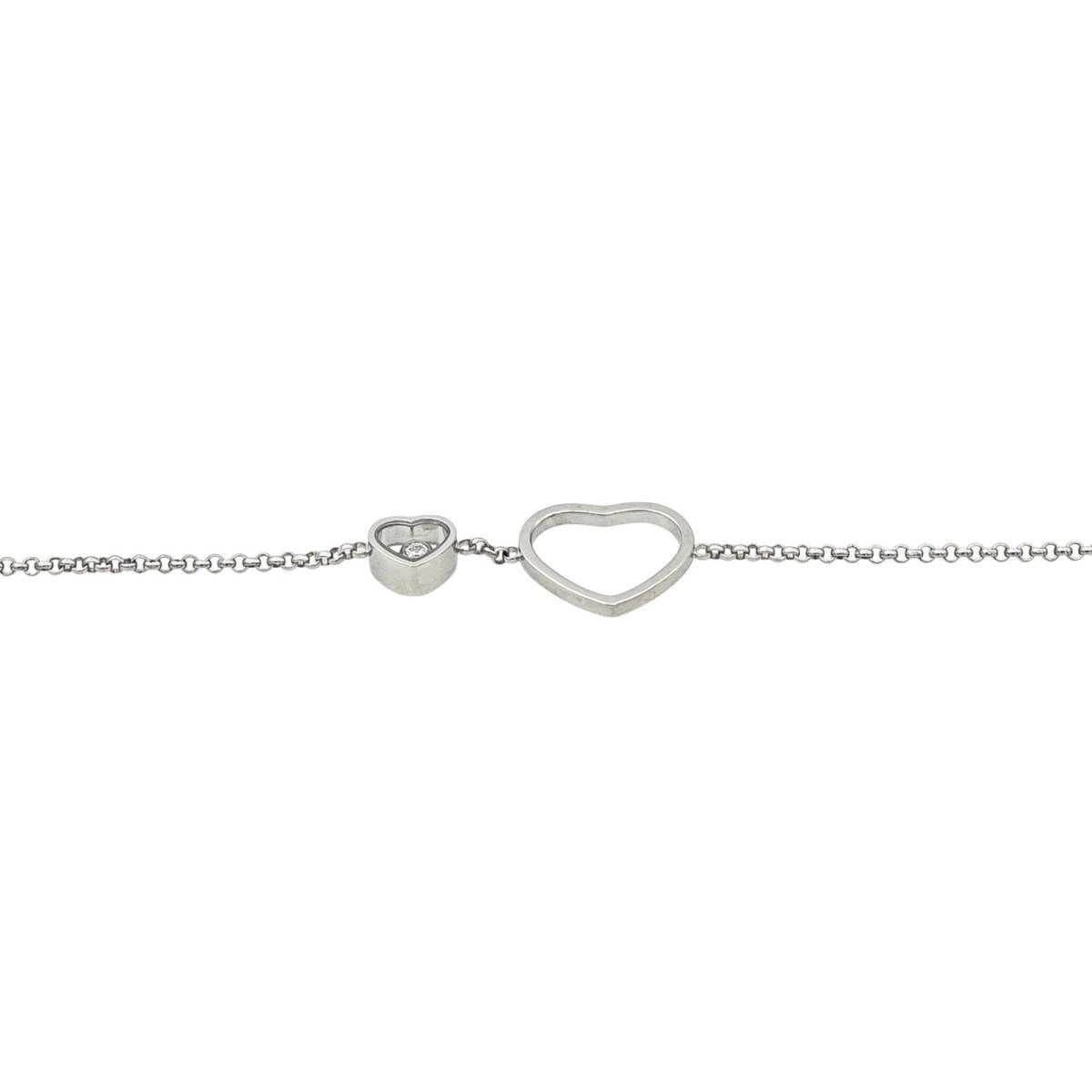 Chopard Collier Sautoir Happy Heart Or blanc Diamant - Maison Eloe