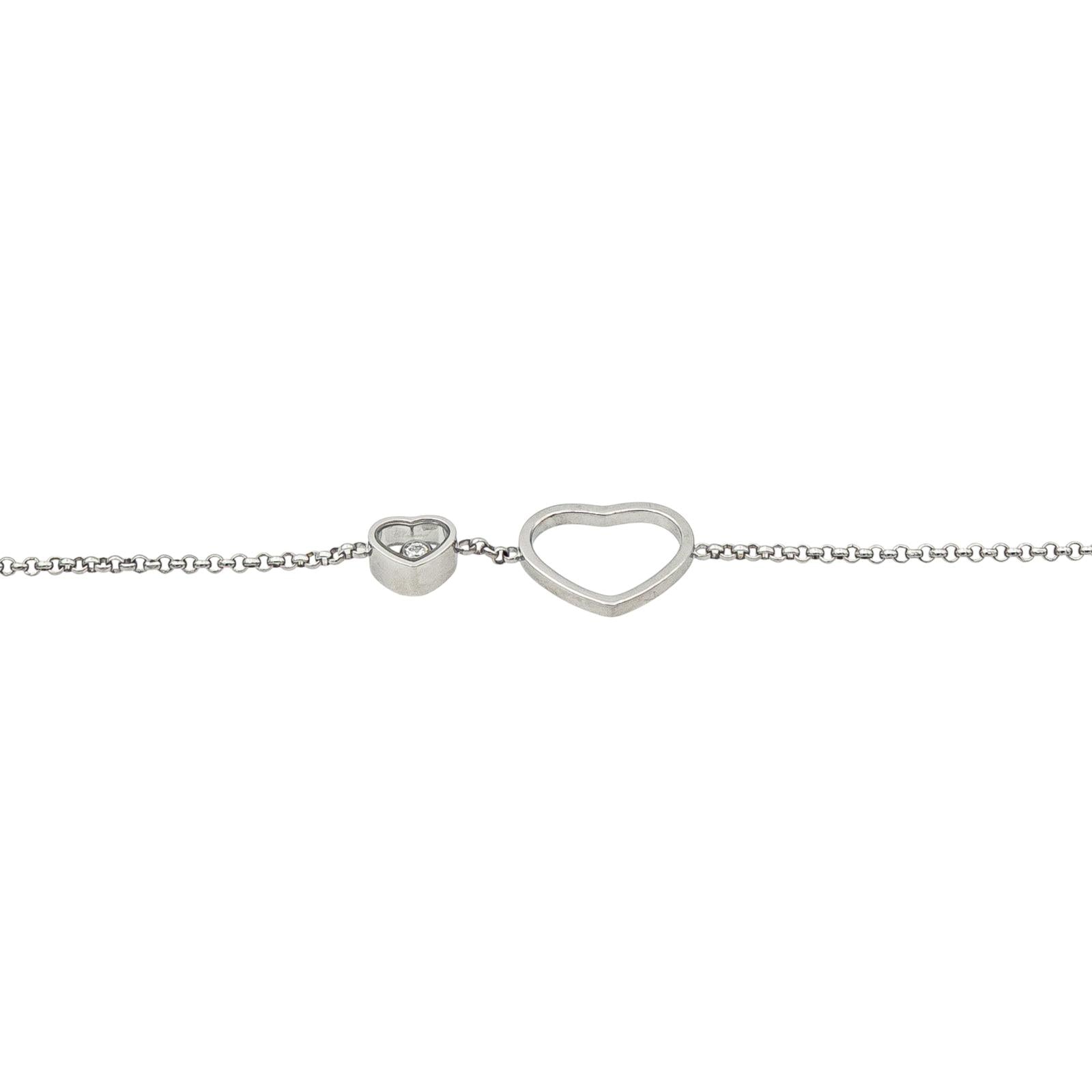 Chopard Collier Sautoir Happy Heart Or blanc Diamant