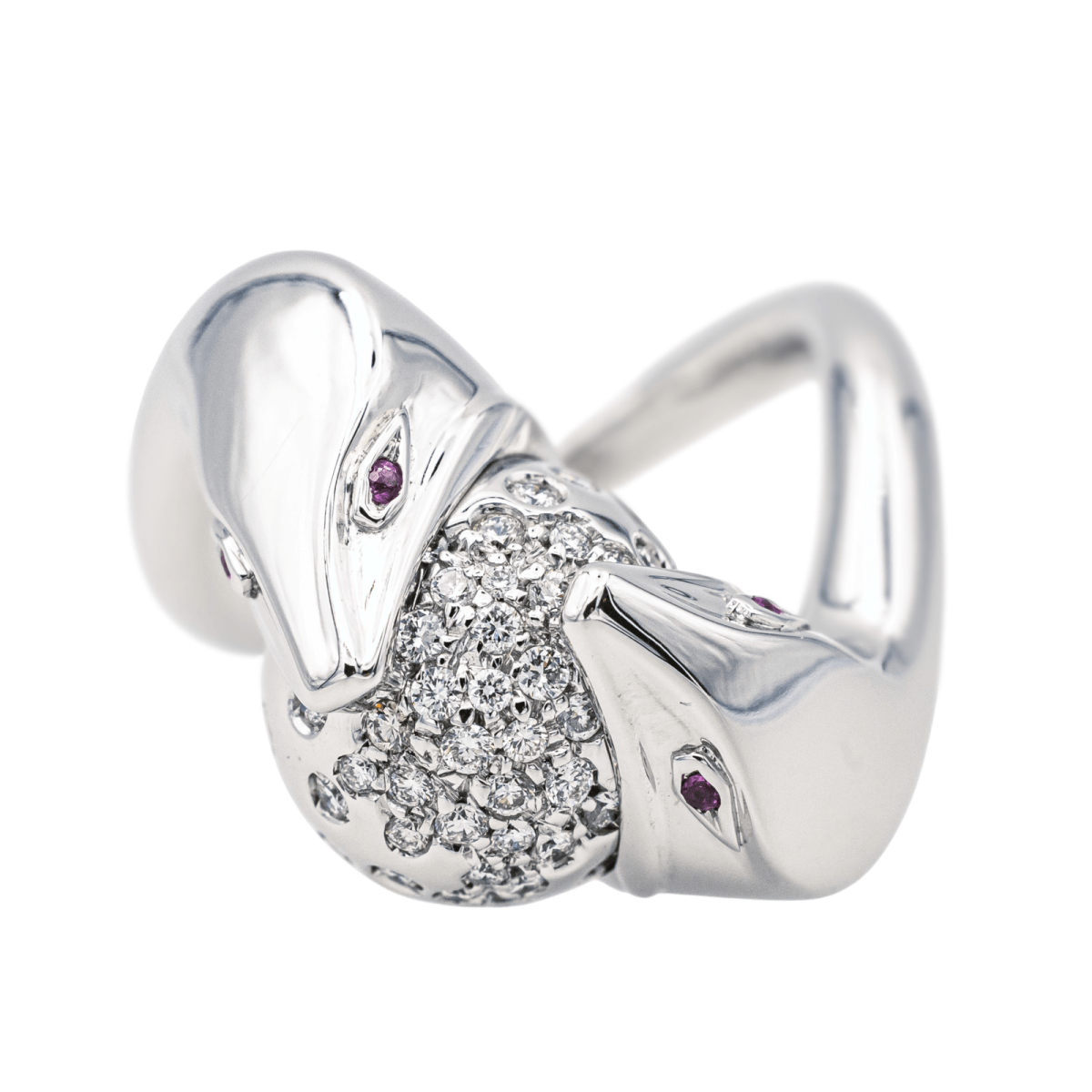 Boucheron Bague Cocktail Trouble Or blanc Diamant - Maison Eloe