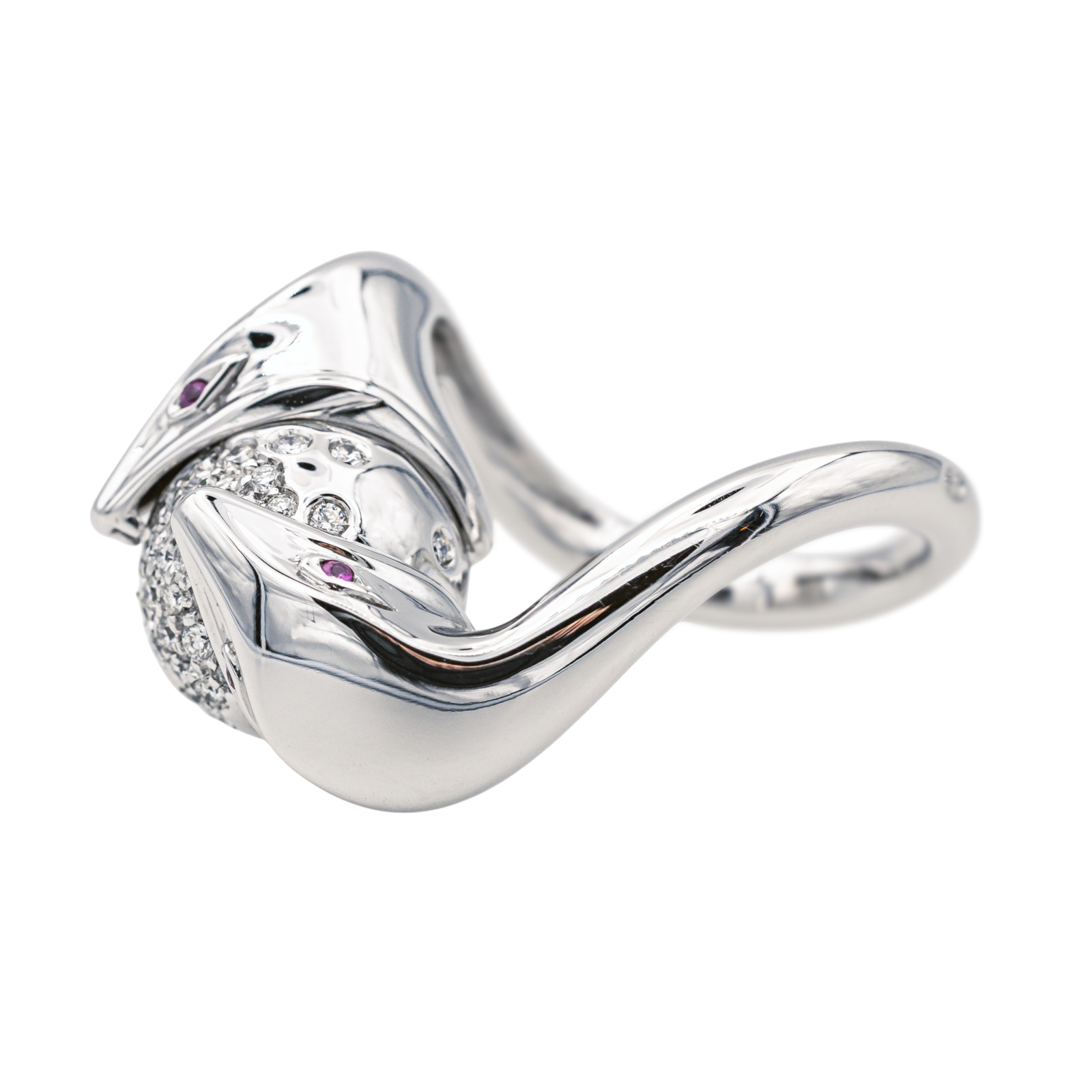 Boucheron Bague Cocktail Trouble Or blanc Diamant