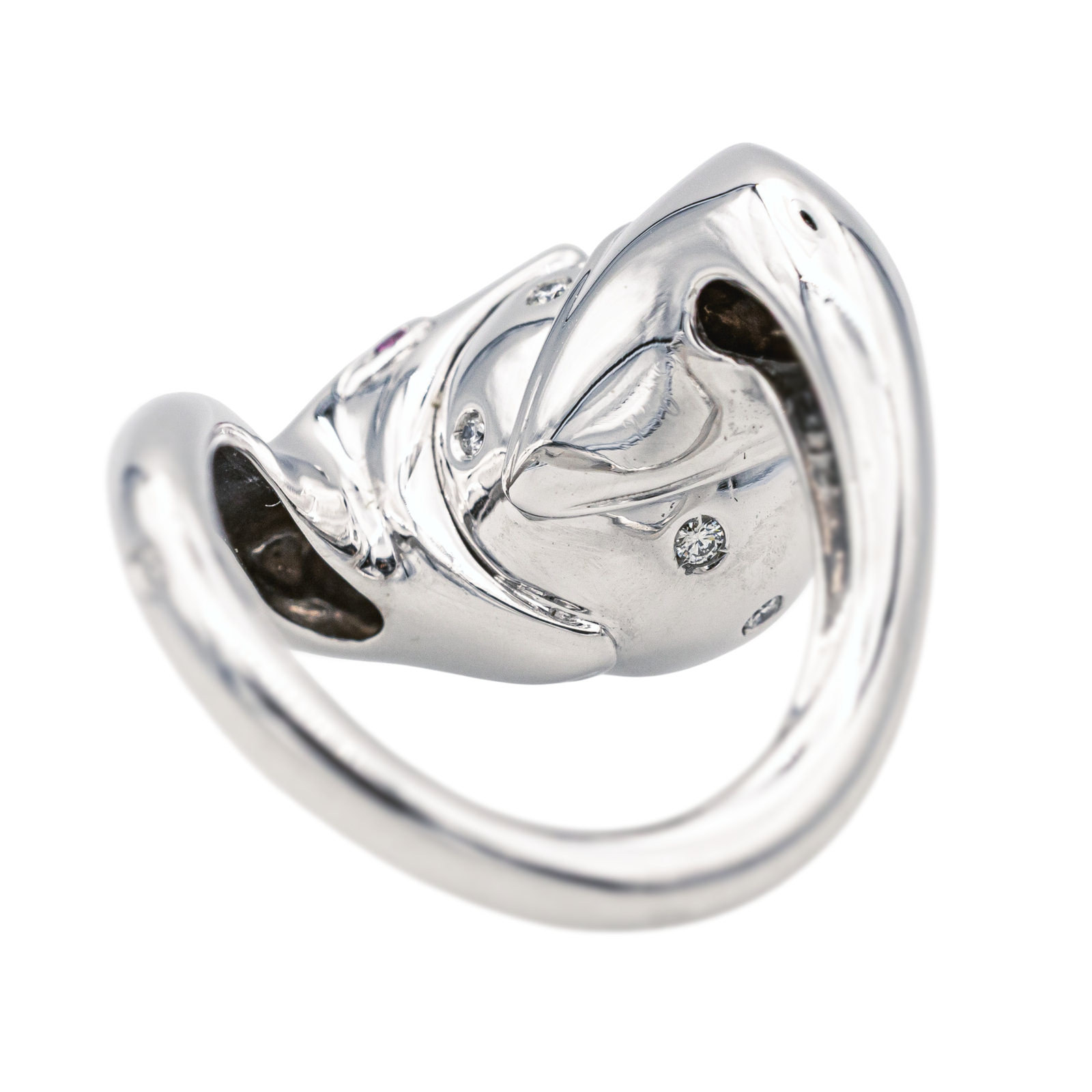 Boucheron Bague Cocktail Trouble Or blanc Diamant