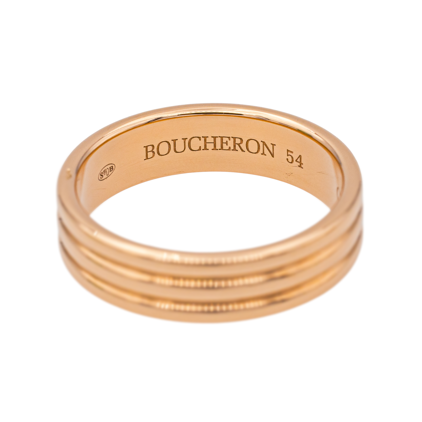 Boucheron Bague  Alliance Godron  Or rose