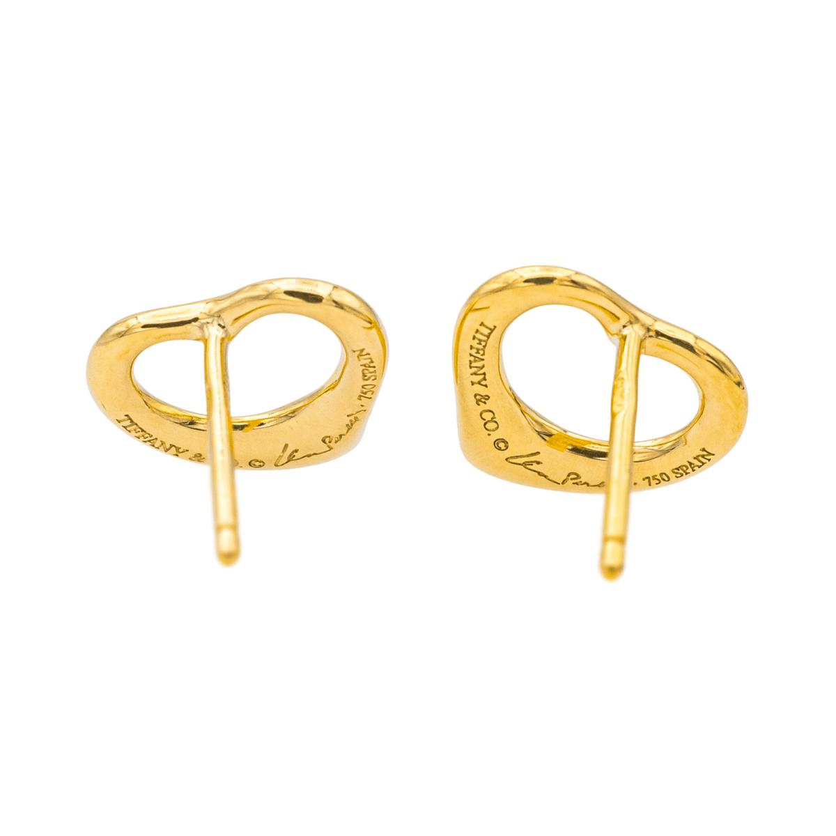 Tiffany & Co Boucles d'oreilles Puces Open heart Or jaune - Maison Eloe