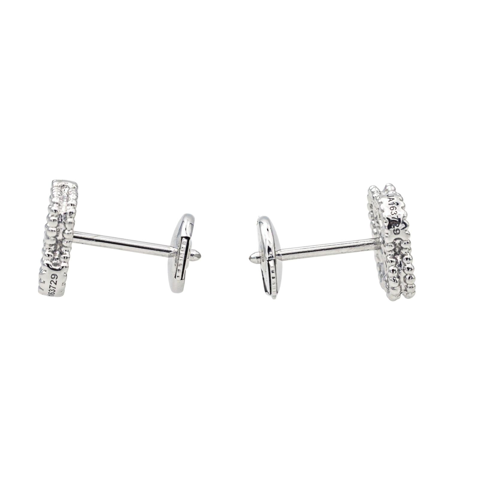 Van Cleef & Arpels Boucles d'oreilles Puces Sweet Alhambra Or blanc Diamant
