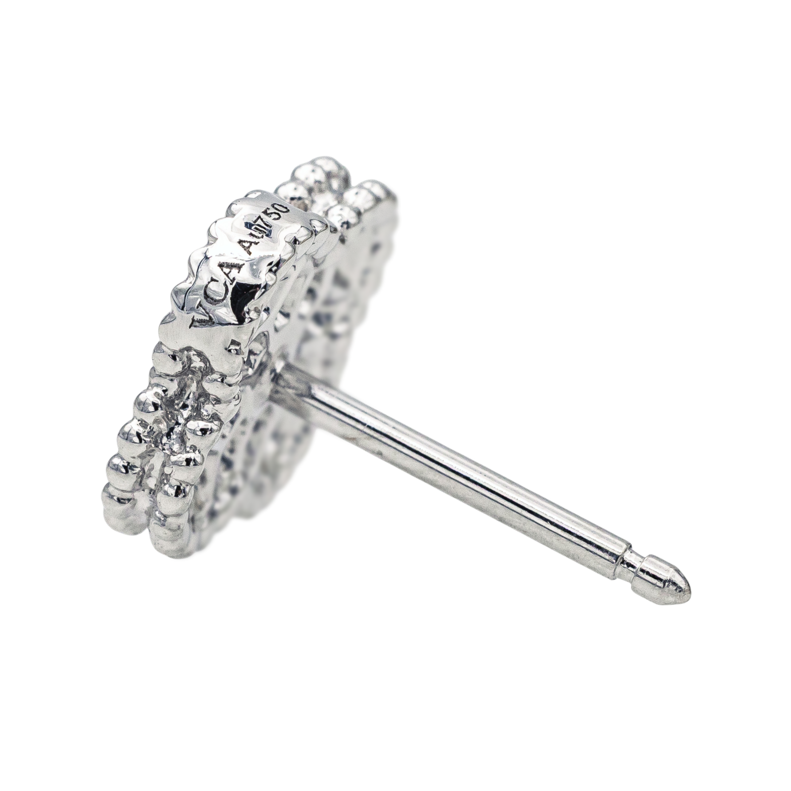 Van Cleef & Arpels Boucles d'oreilles Puces Sweet Alhambra Or blanc Diamant