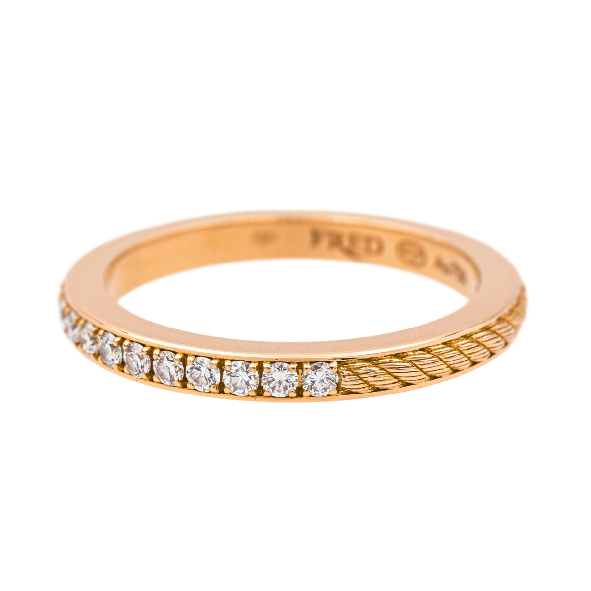 Fred Bague Demi - alliance Force 10 duo Or rose Diamant - Maison Eloe