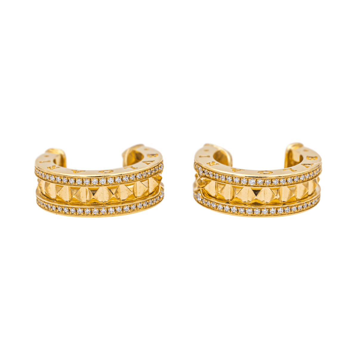 Bulgari Boucles d'oreilles Créoles B.Zéro1 Or jaune Diamant - Maison Eloe