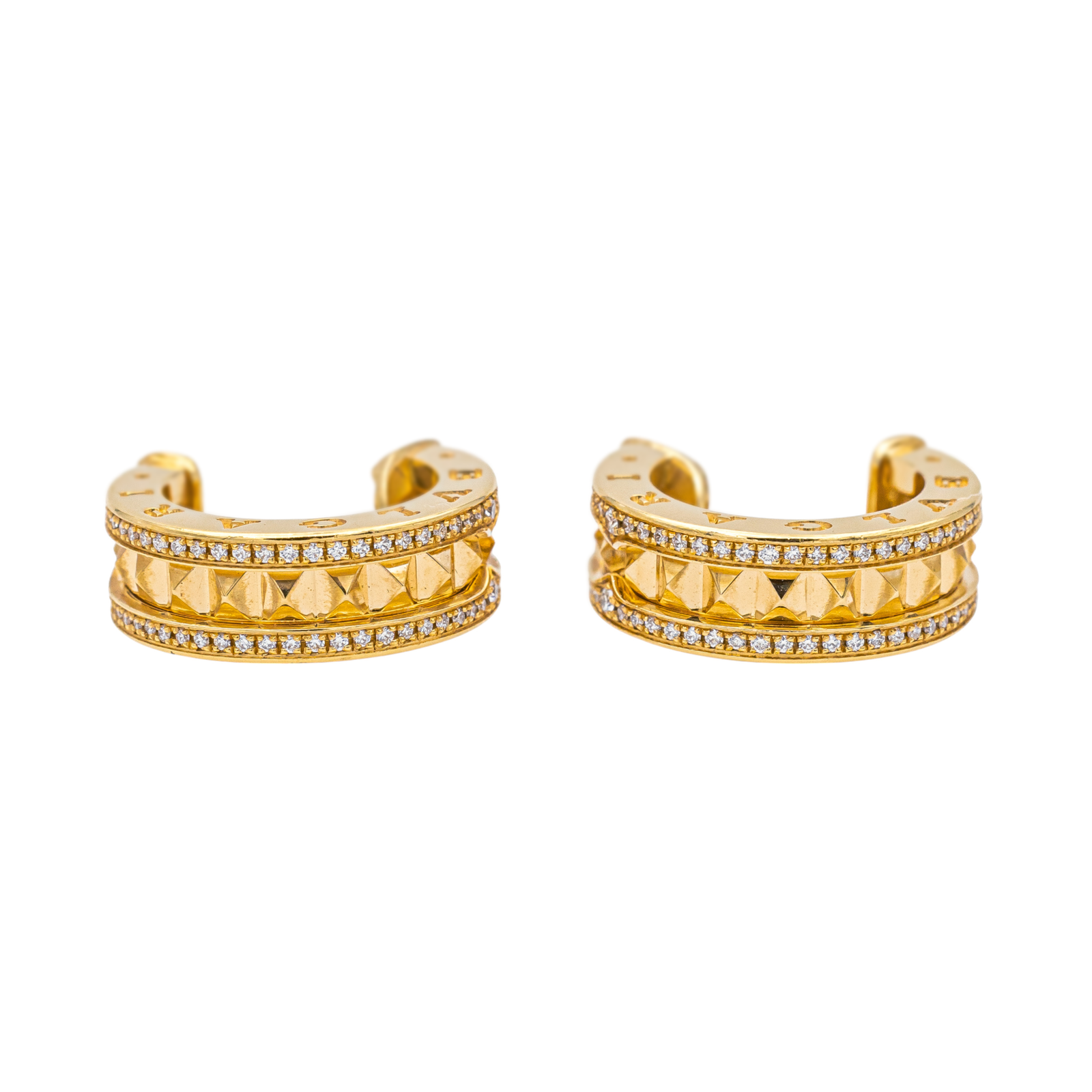 Bulgari Boucles d'oreilles Créoles B.Zéro1 Or jaune Diamant