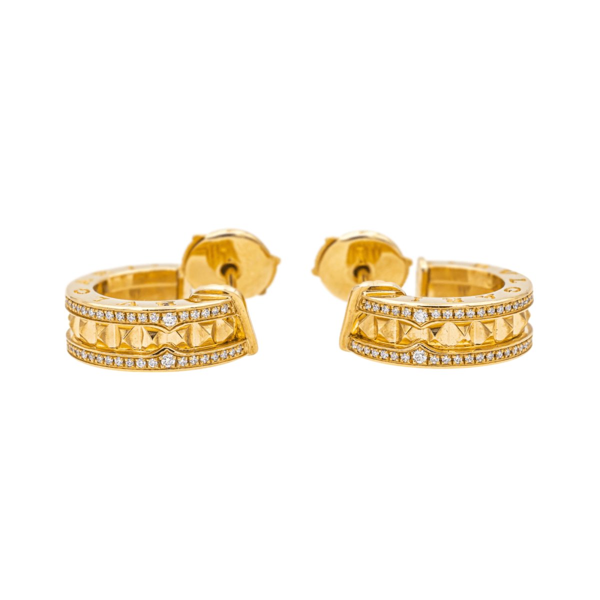 Bulgari Boucles d'oreilles Créoles B.Zéro1 Or jaune Diamant - Maison Eloe