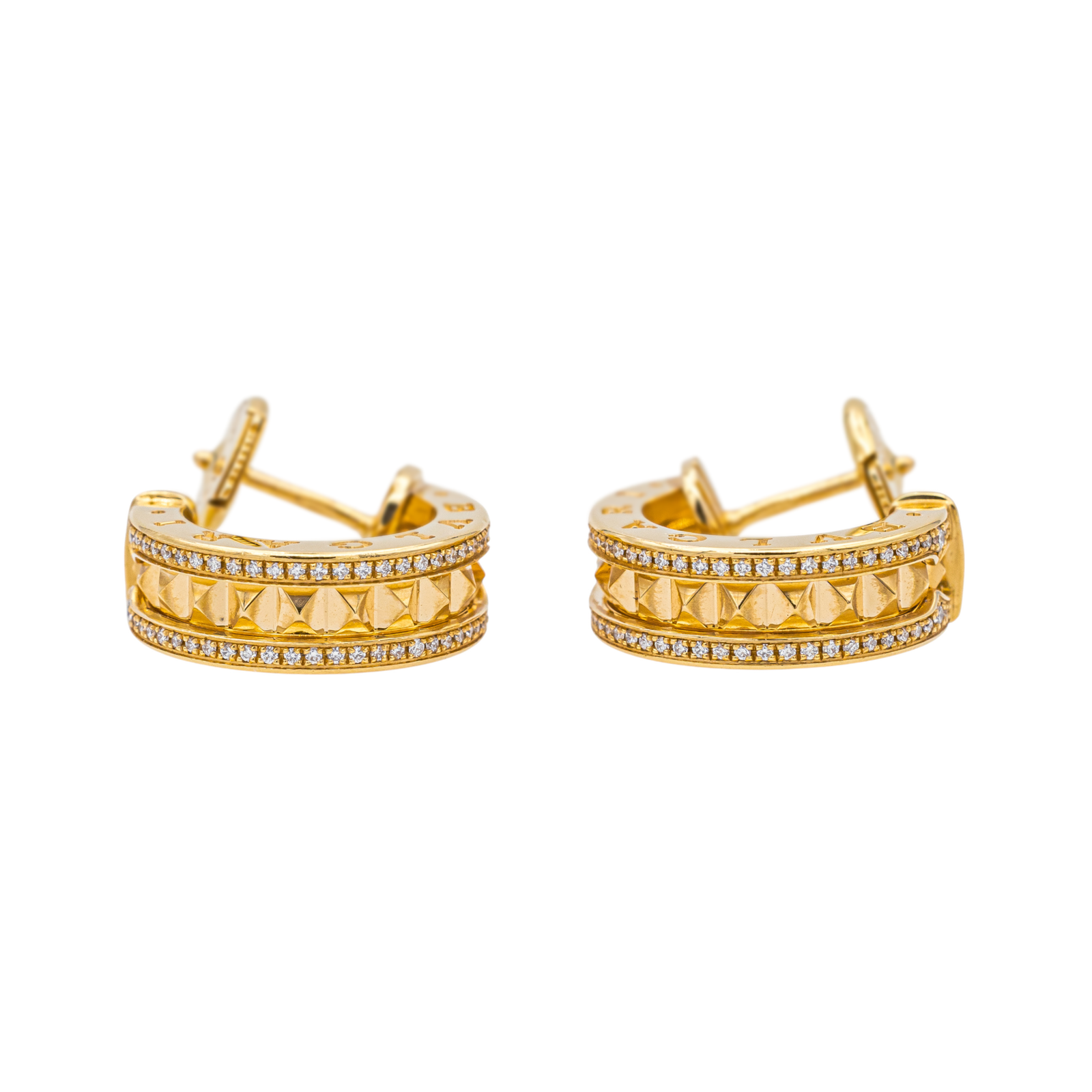 Bulgari Boucles d'oreilles Créoles B.Zéro1 Or jaune Diamant