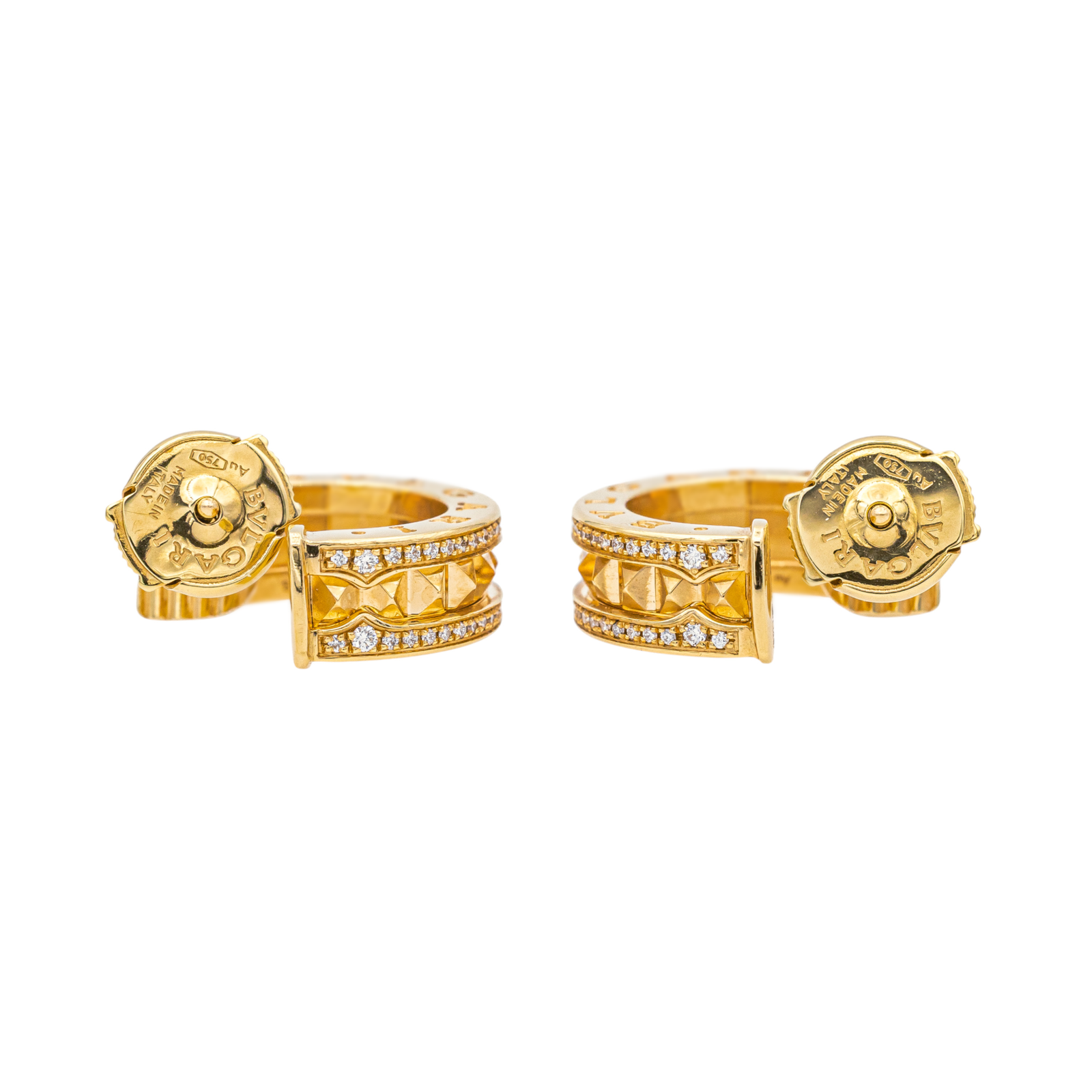 Bulgari Boucles d'oreilles Créoles B.Zéro1 Or jaune Diamant