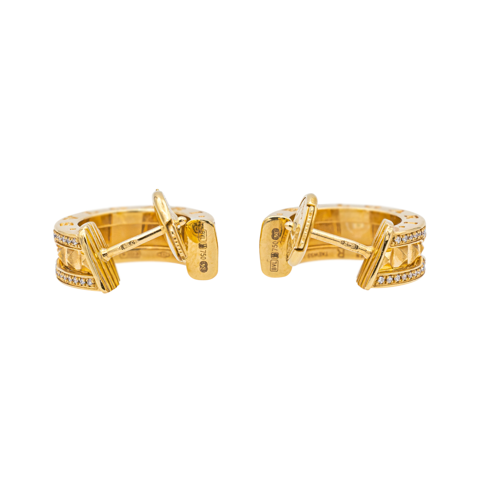 Bulgari Boucles d'oreilles Créoles B.Zéro1 Or jaune Diamant