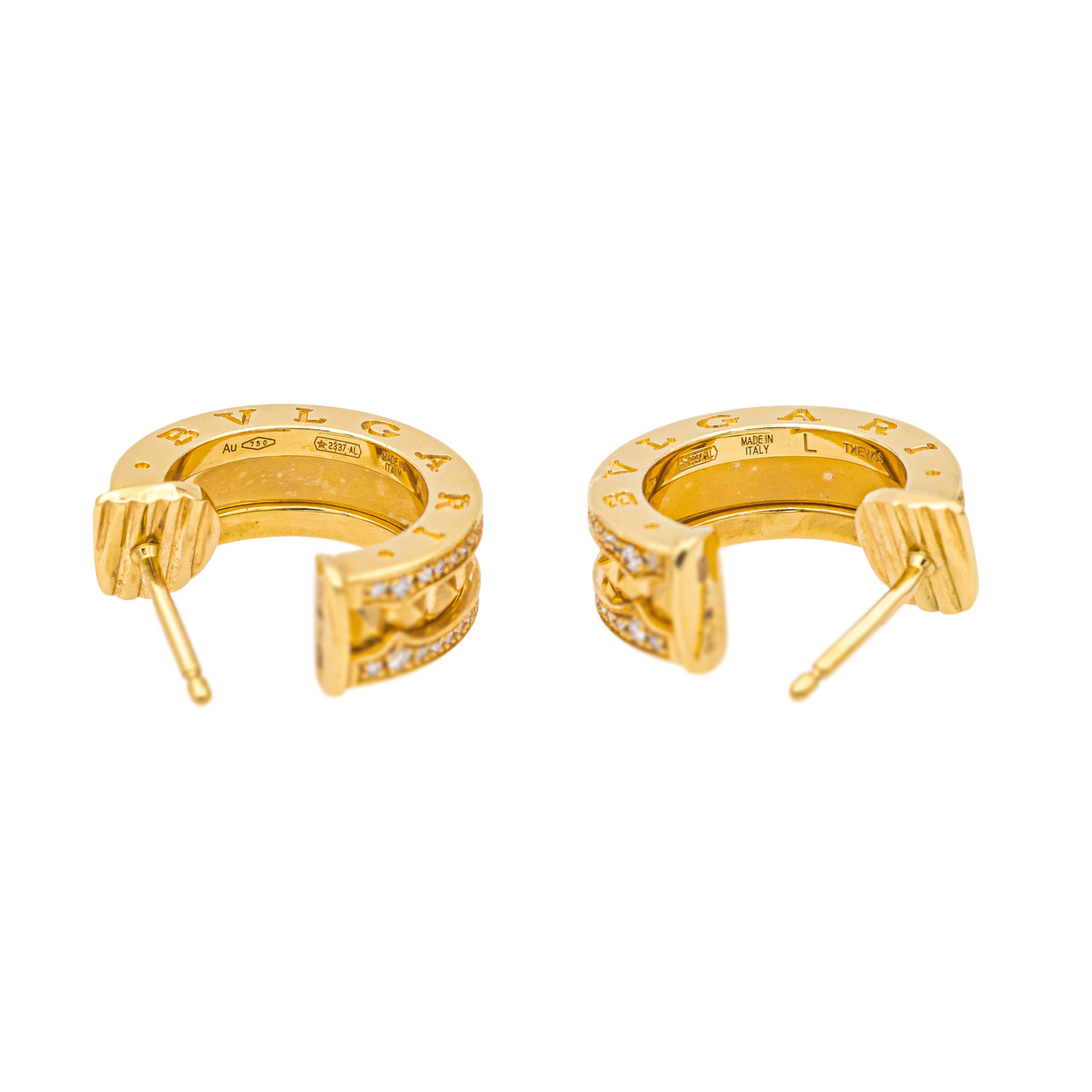 Bulgari Boucles d'oreilles Créoles B.Zéro1 Or jaune Diamant