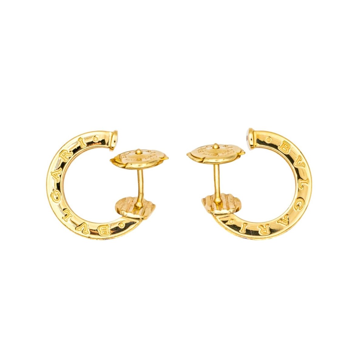 Bulgari Boucles d'oreilles Créoles B.Zéro1 Or jaune Diamant - Maison Eloe