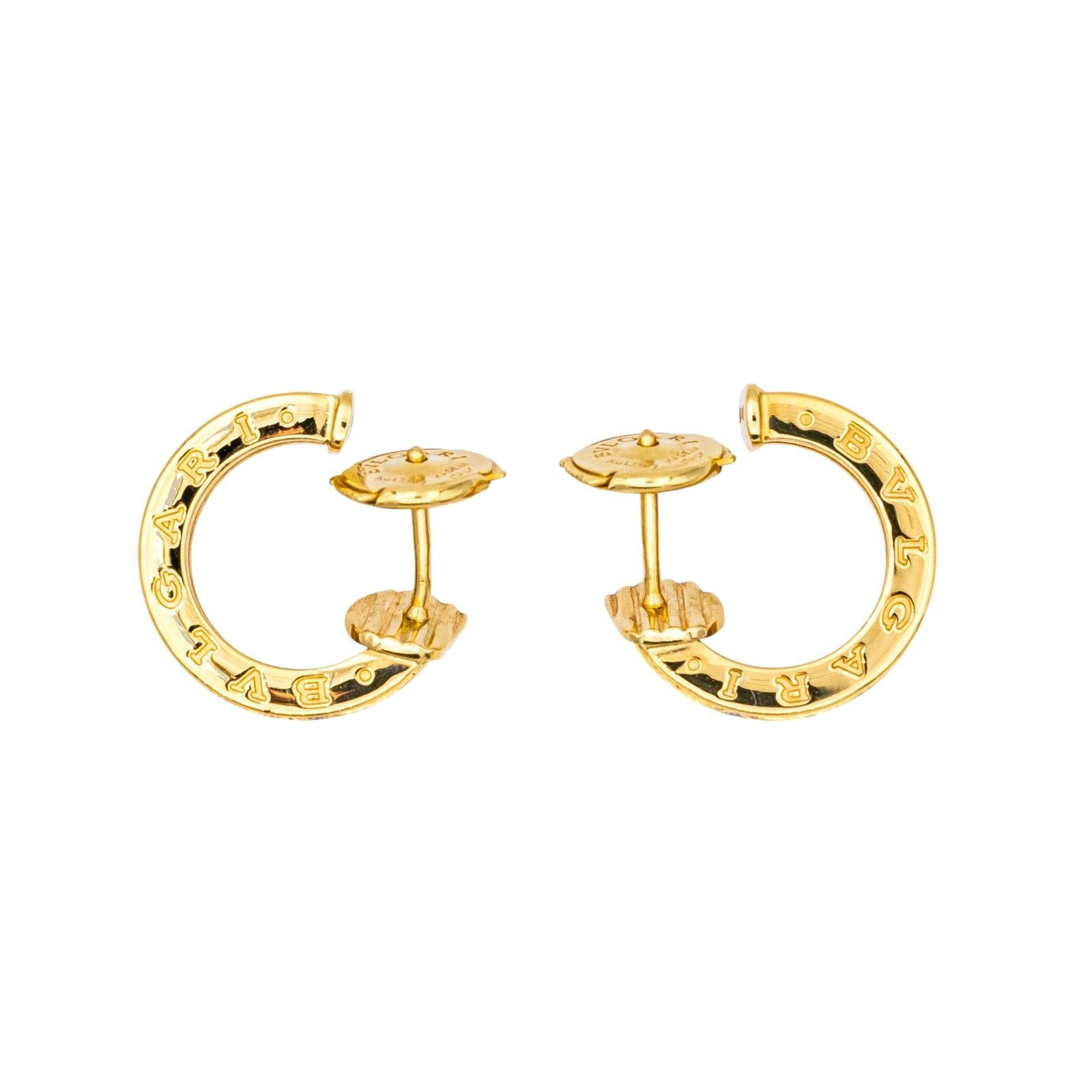 Bulgari Boucles d'oreilles Créoles B.Zéro1 Or jaune Diamant