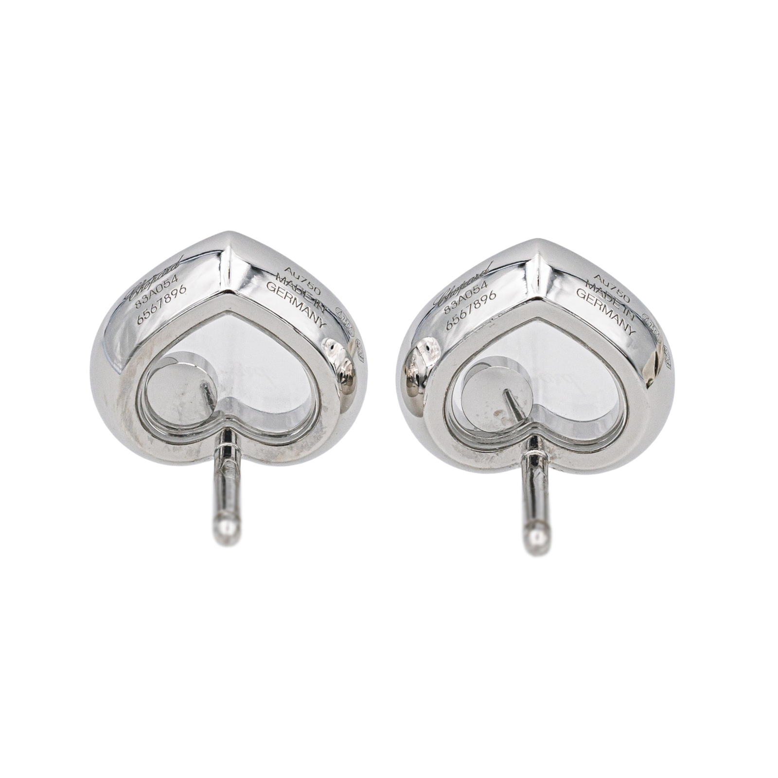 Chopard Boucles d'oreilles Happy diamonds Or blanc Diamant