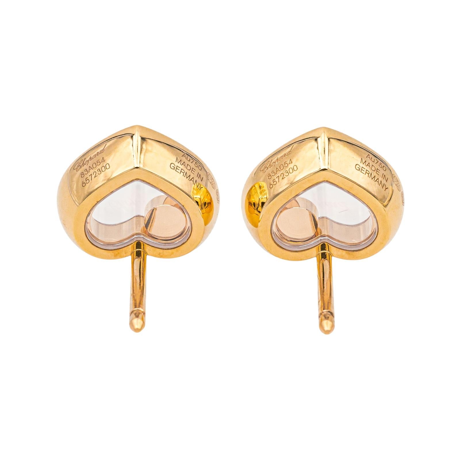 Chopard Boucles d'oreilles Happy diamonds Or rose Diamant
