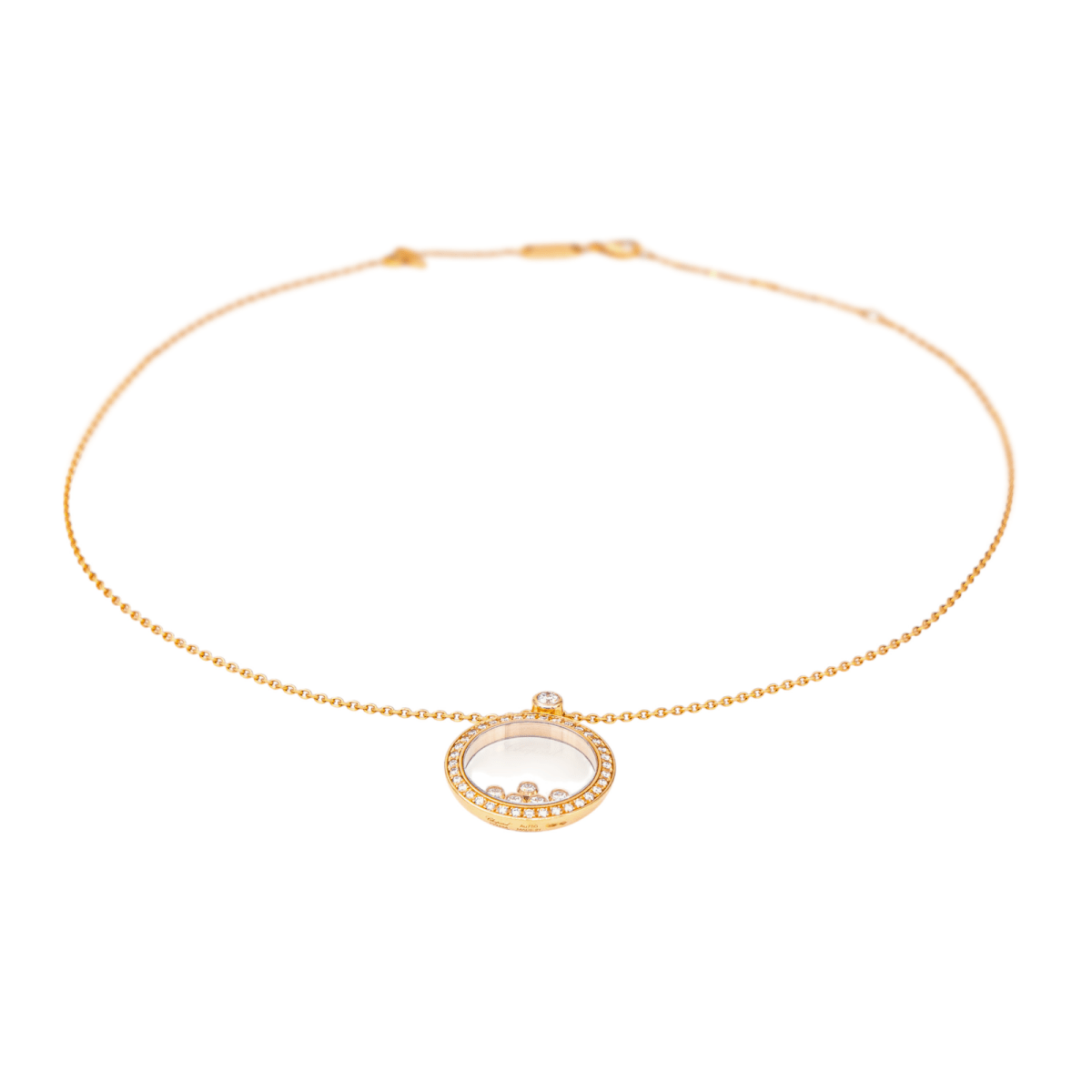 Chopard Collier Happy diamonds Or rose Diamant - Maison Eloe