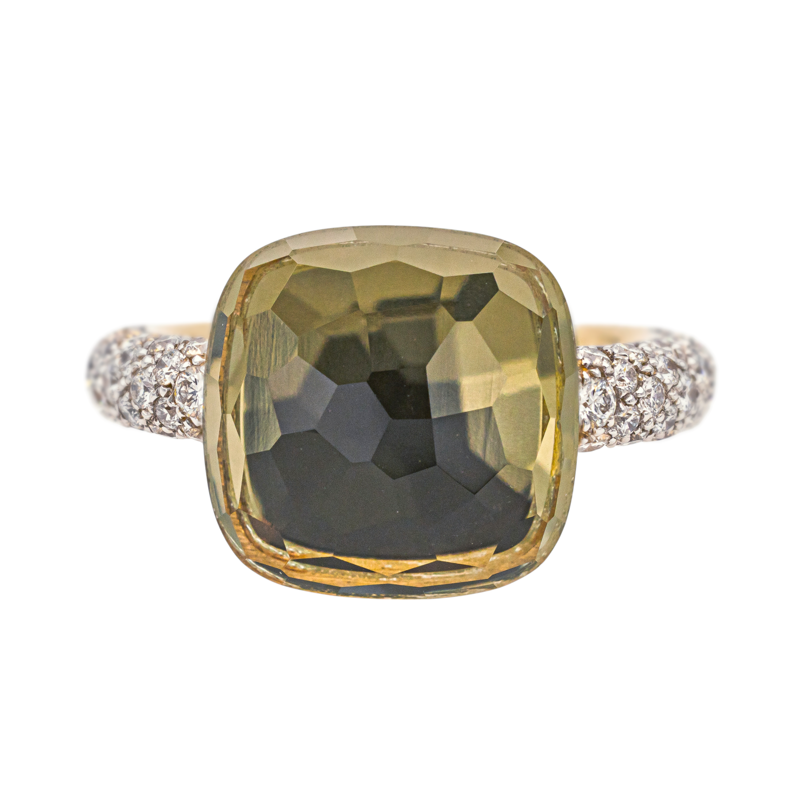 Pomellato Bague Nudo Or rose Prasiolite controlée en atelier