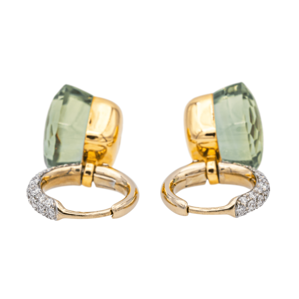 Pomellato Boucles d'oreilles Nudo Or blanc, Or rose Prasiolite - Maison Eloe