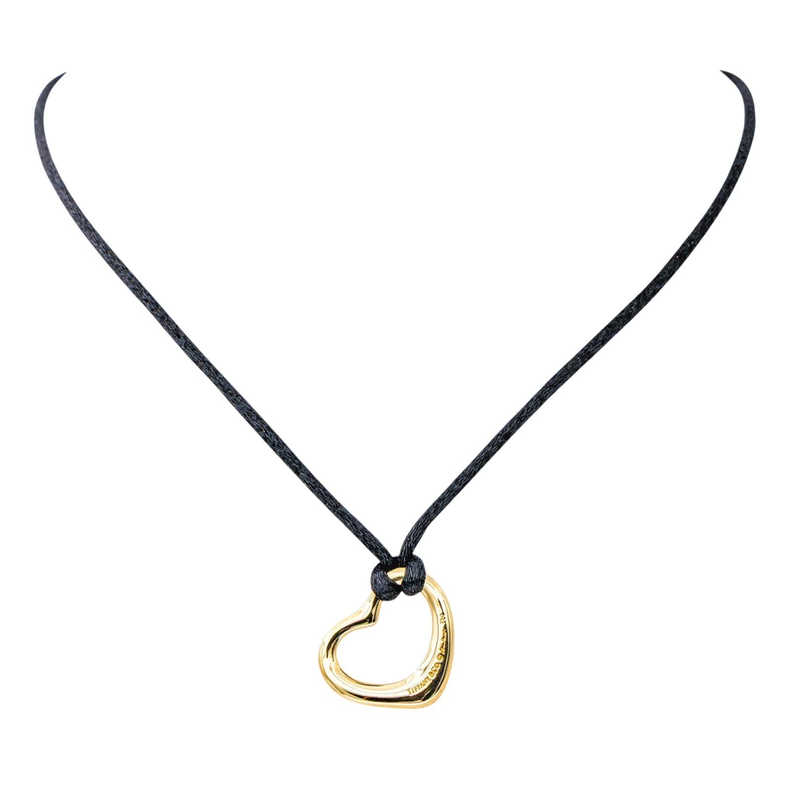 Tiffany & Co Pendentif Cordon Open Heart Or jaune