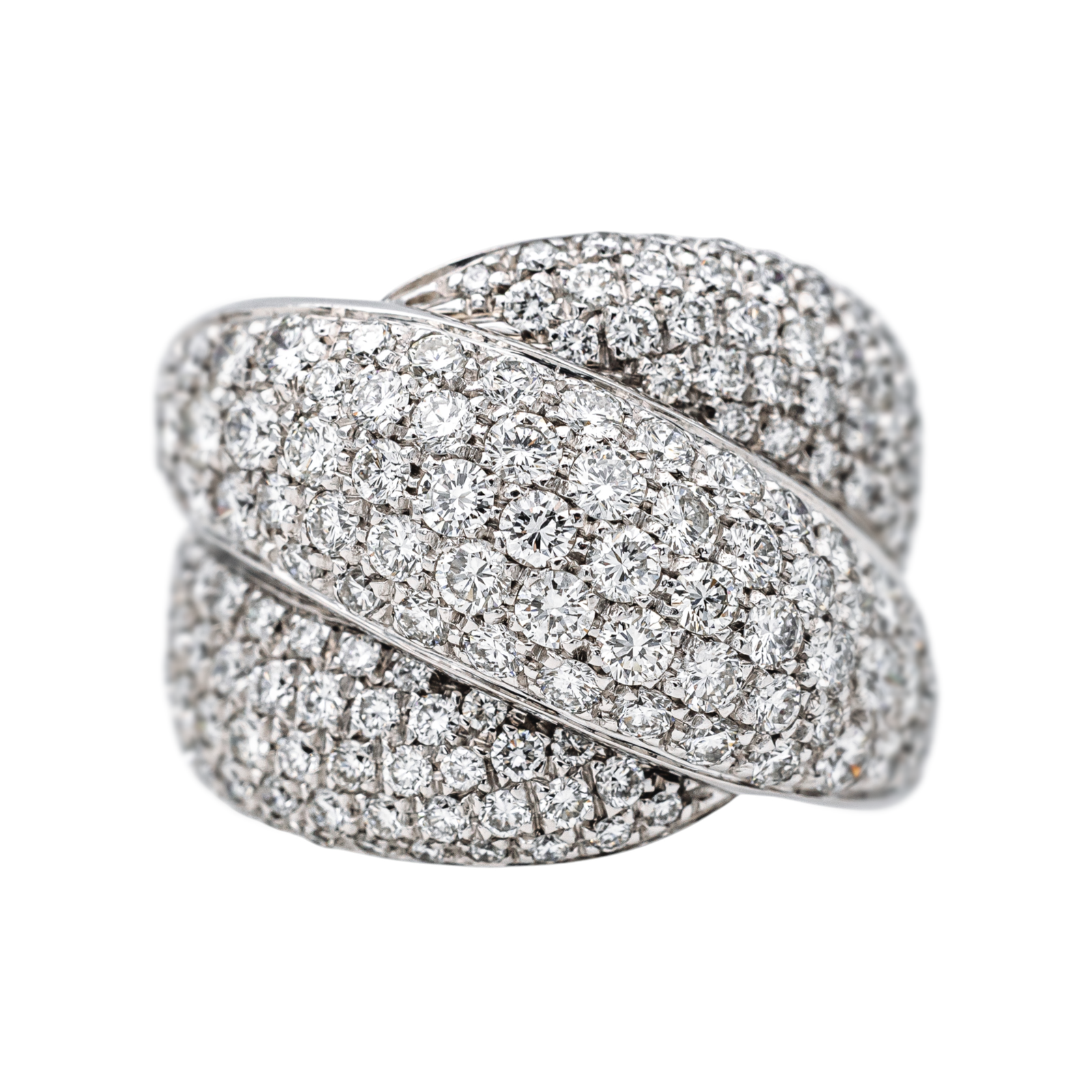 Damiani Bague Cocktail Gomitolo Or blanc Diamant