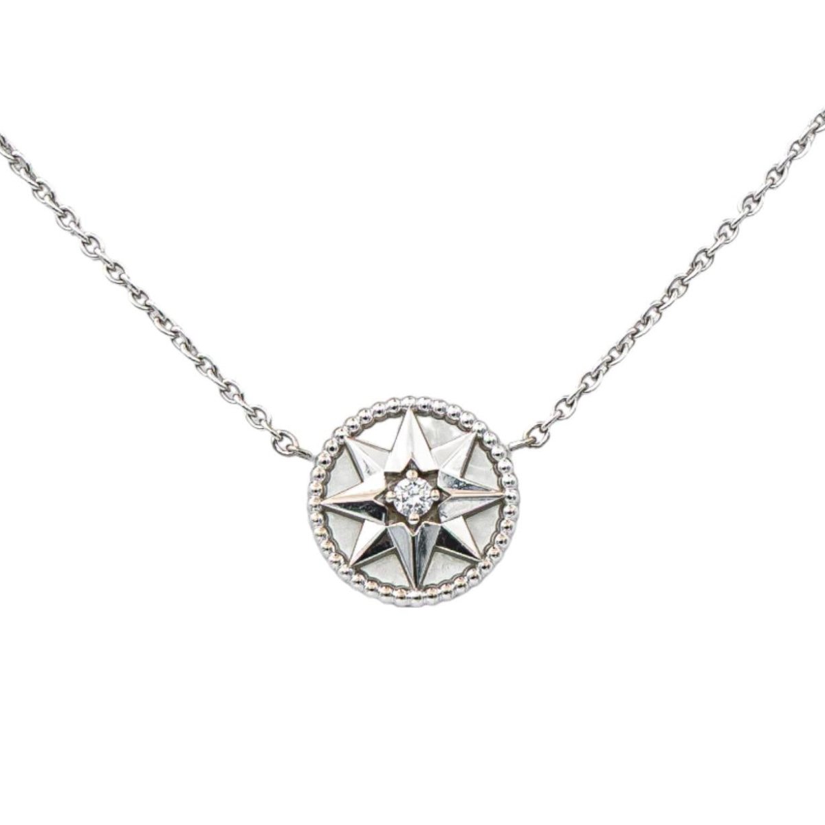 Dior Collier Rose des vents Or blanc Diamant - Maison Eloe