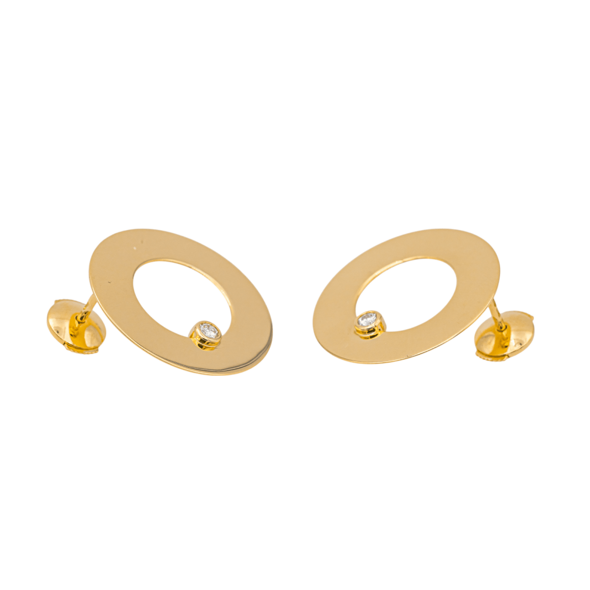 Dinh Van Boucles d'oreilles Target Or jaune Diamant - Maison Eloe