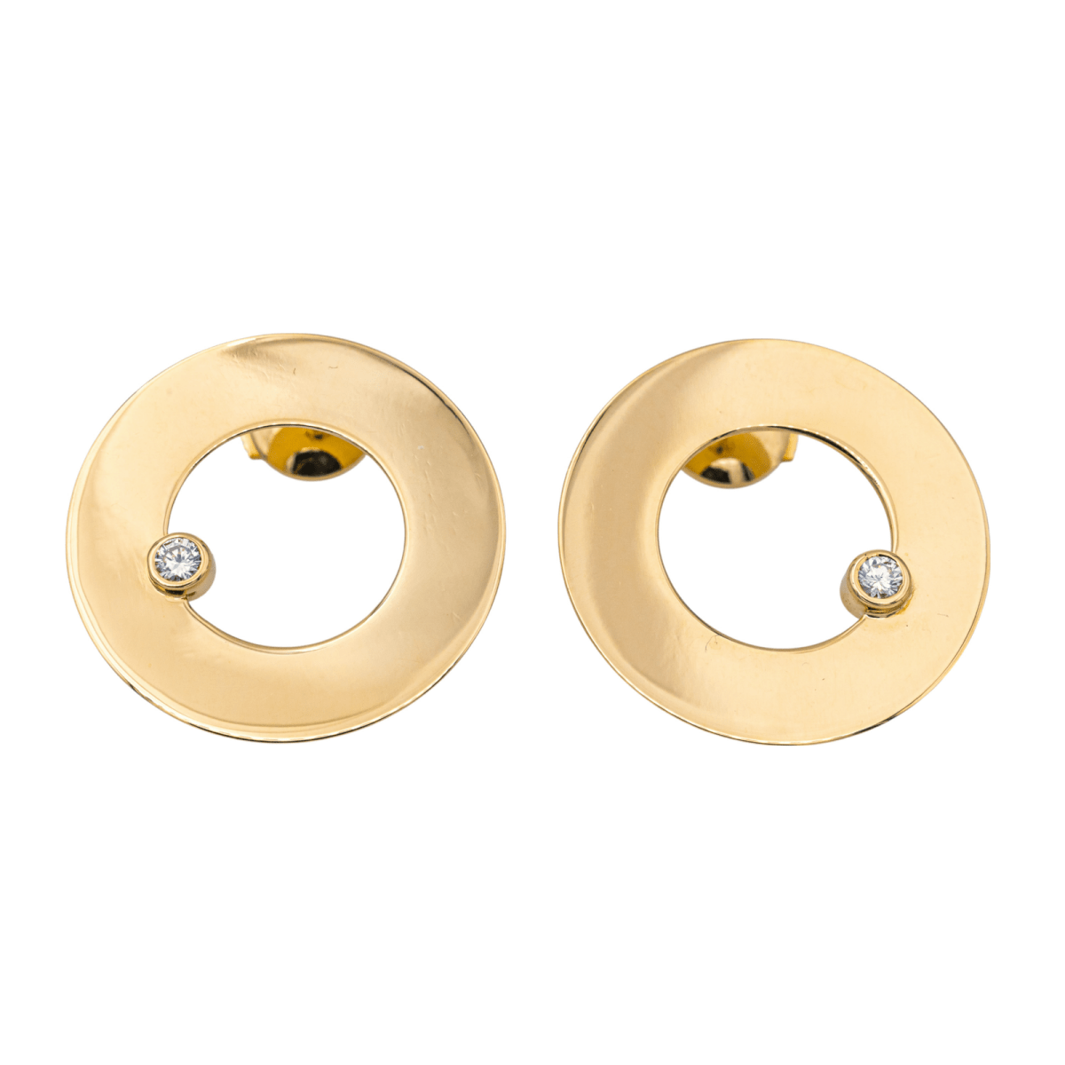 Dinh Van Boucles d'oreilles Target Or jaune Diamant - Maison Eloe