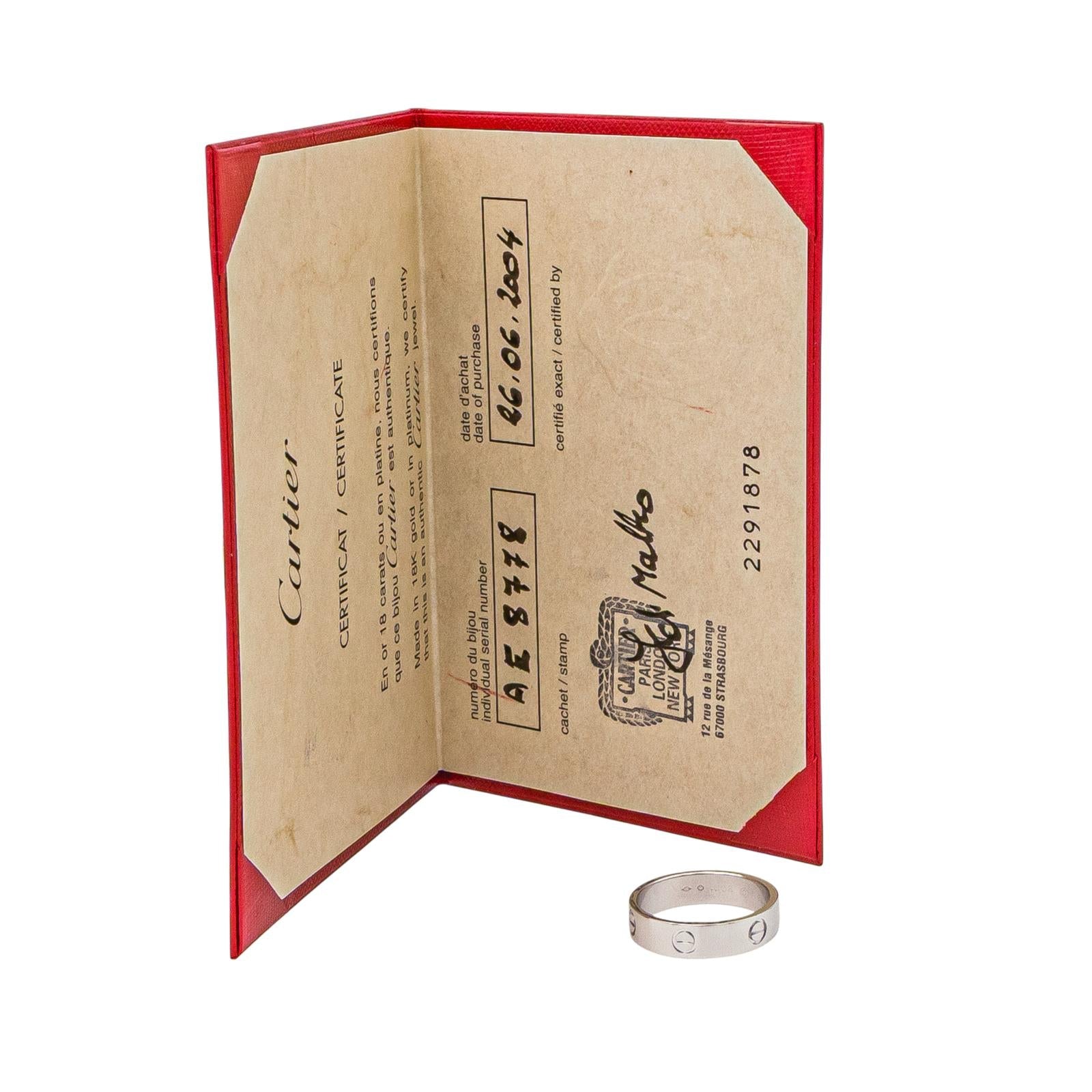 Cartier Bague Love Platine