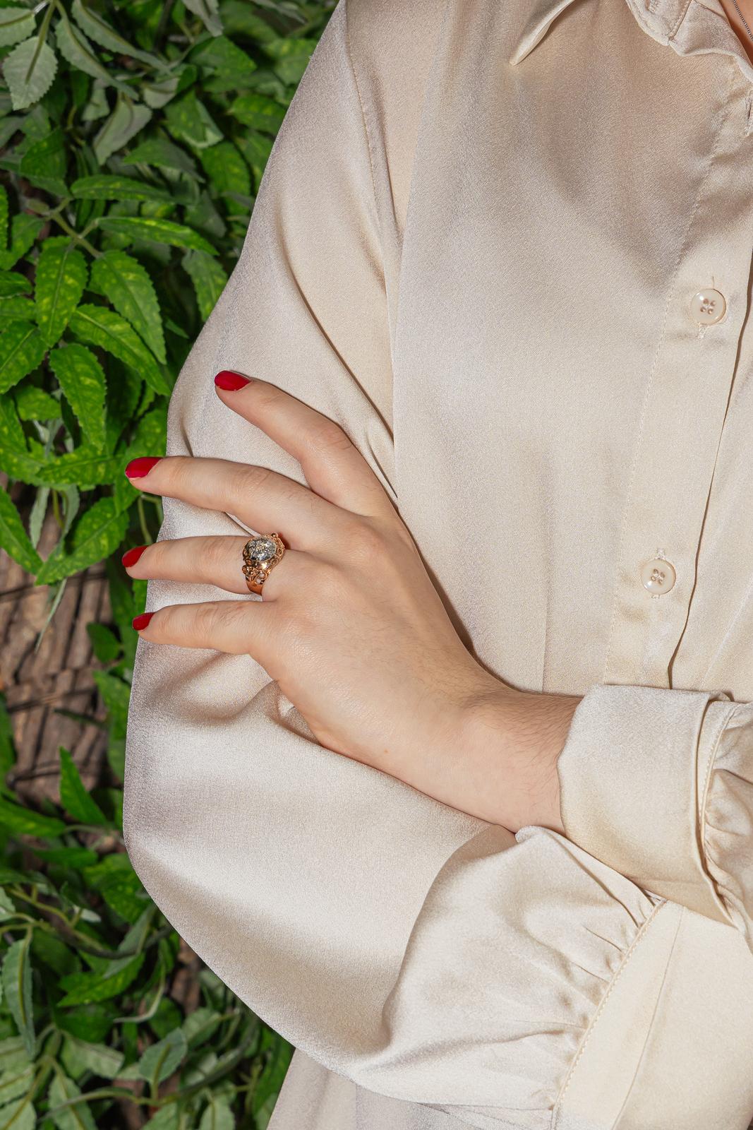 Bague Dôme Or rose, Or blanc Diamant