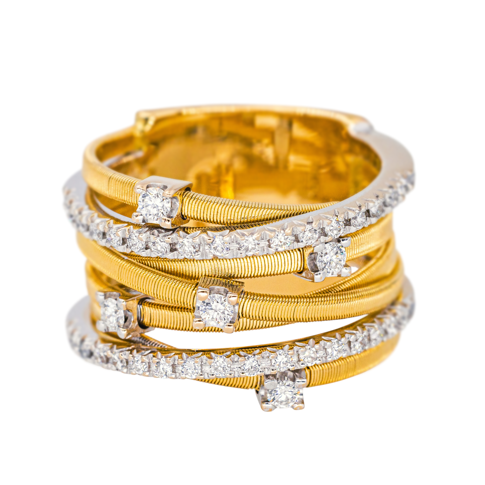 Bague Bandeau Or jaune Diamant