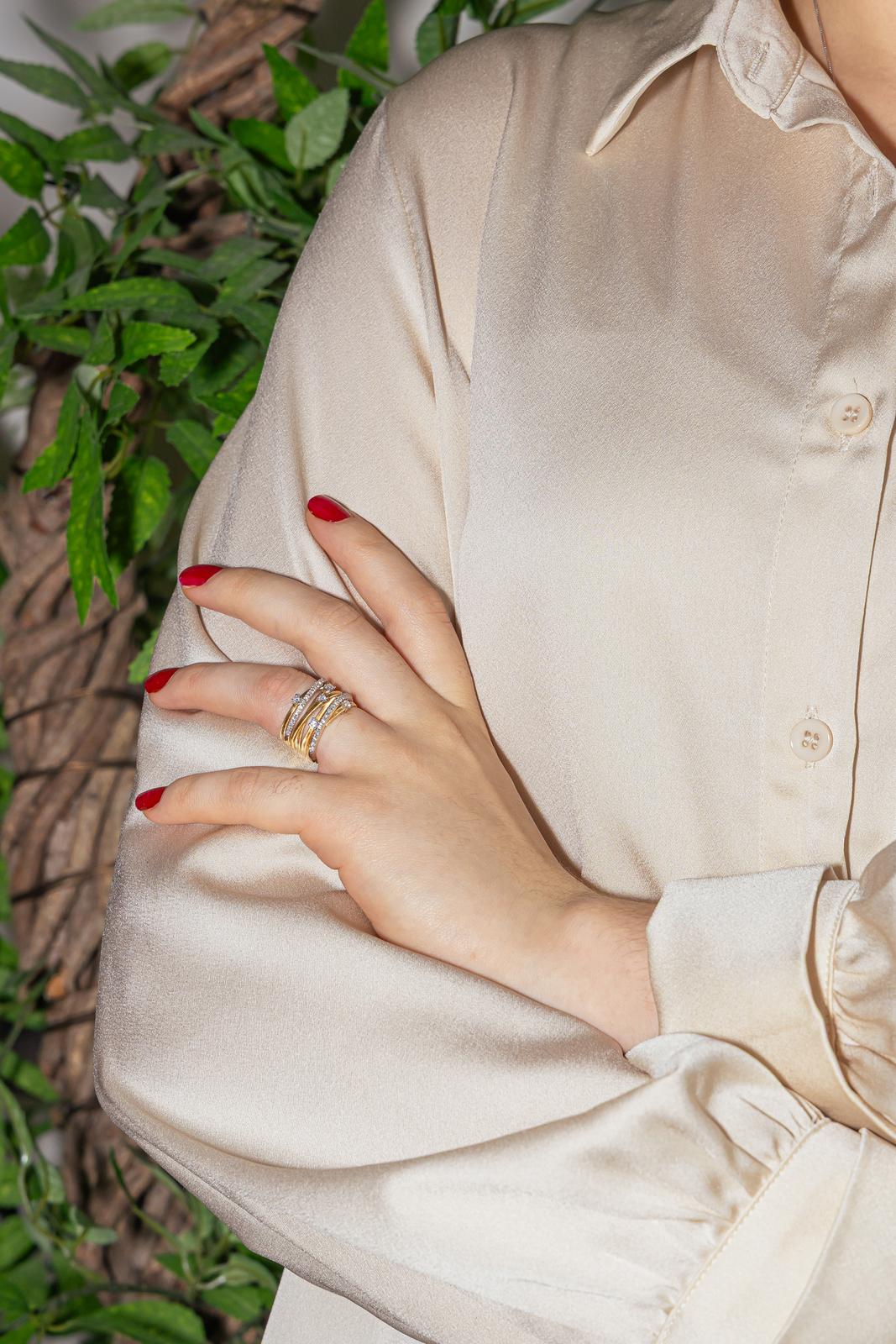 Bague Bandeau Or jaune Diamant