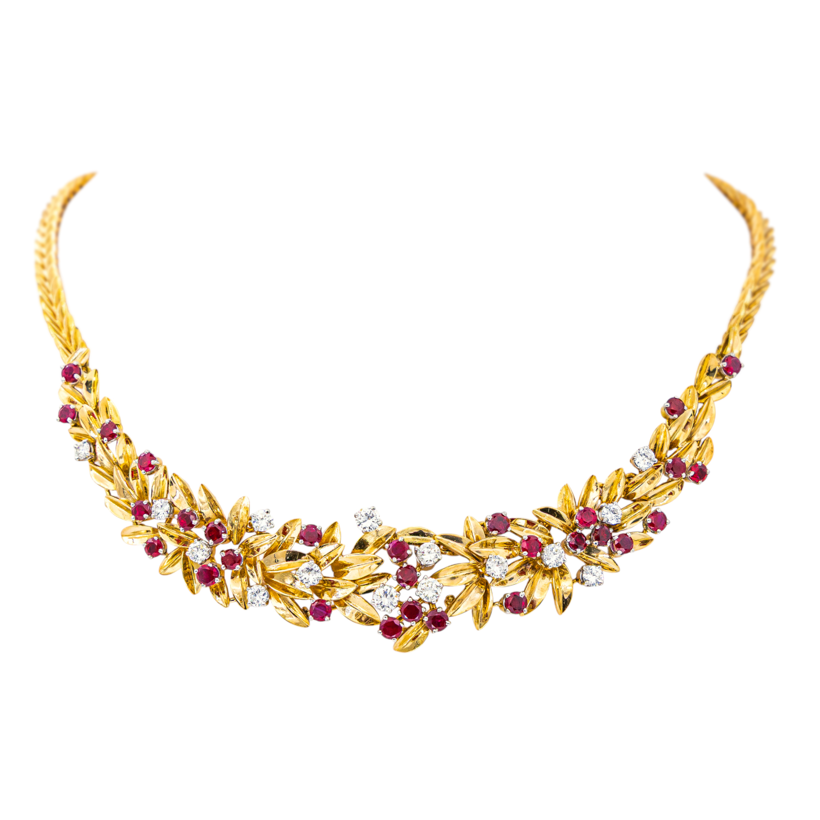 Collier Or jaune Diamant, Rubis