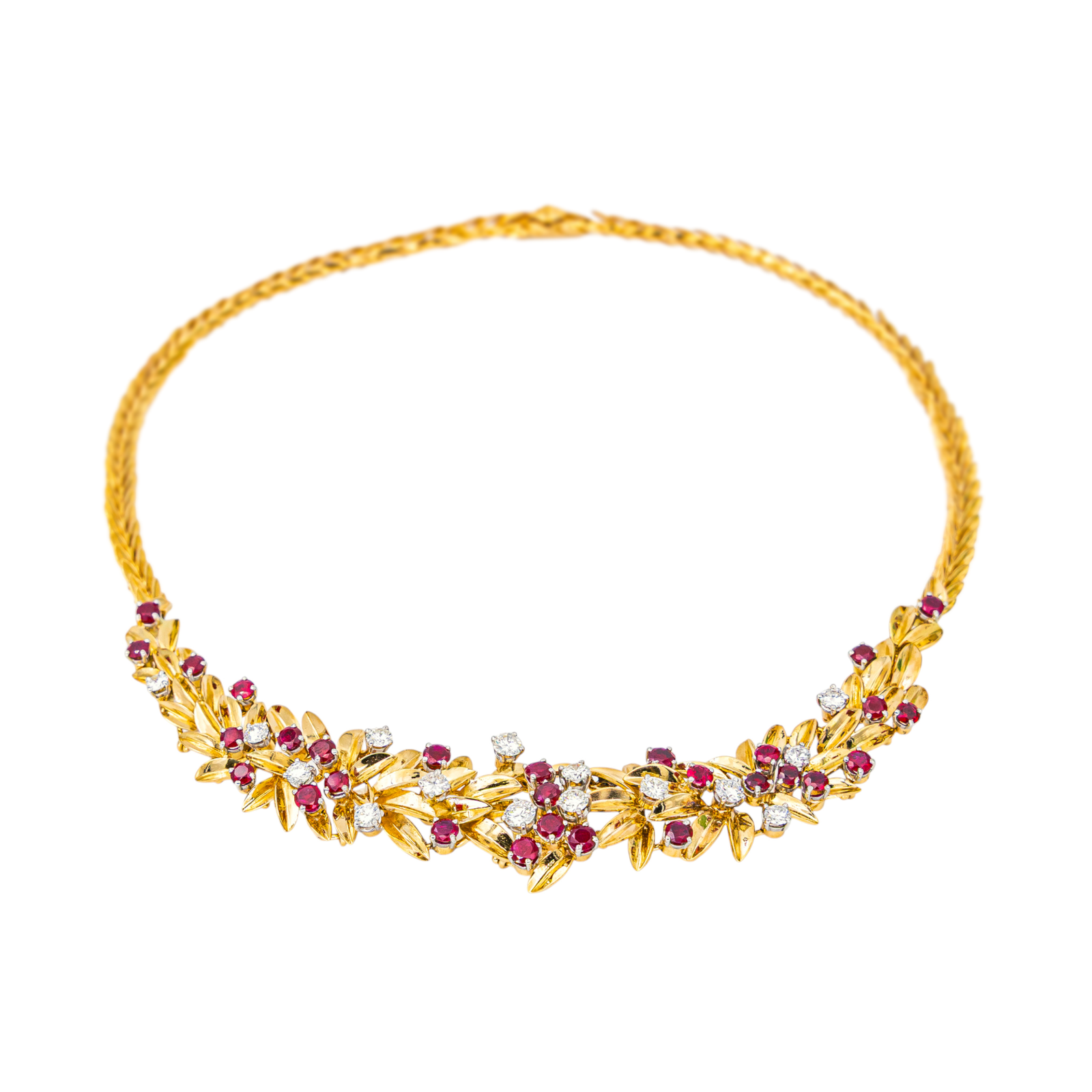 Collier Or jaune Diamant, Rubis
