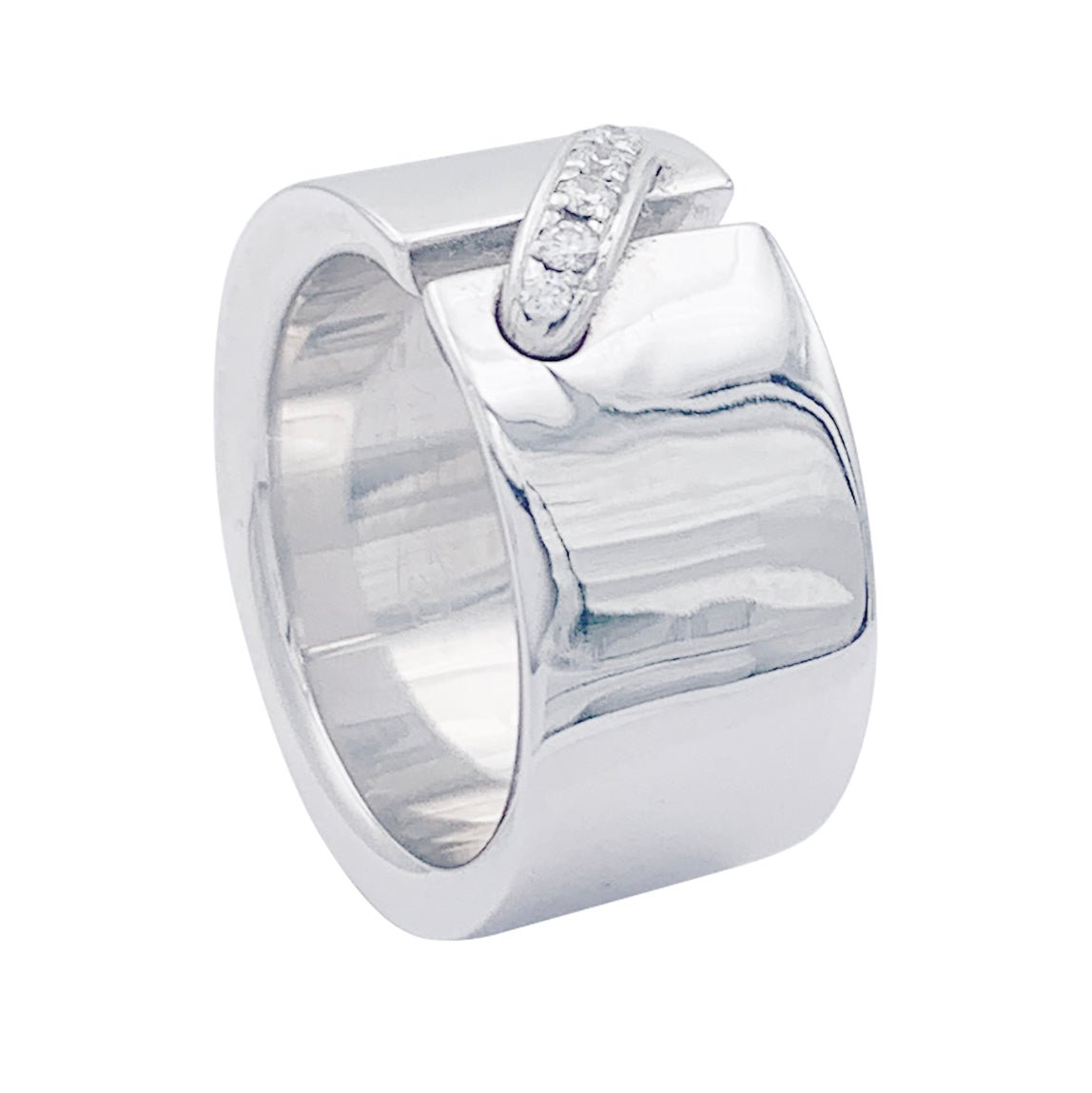 Bague Chaumet,"Liens", or blanc et diamants, lien unique. - Maison Eloe
