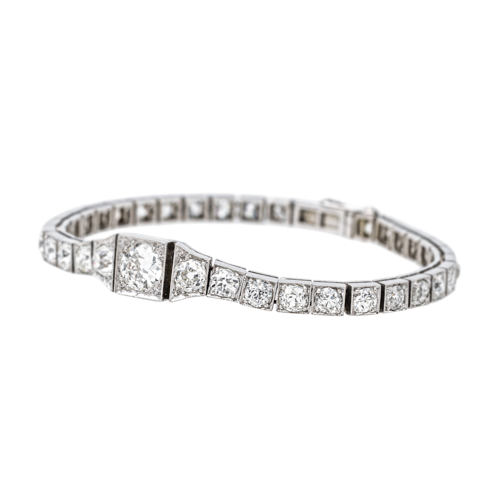 Bracelet Tennis Or blanc, Platine Diamant