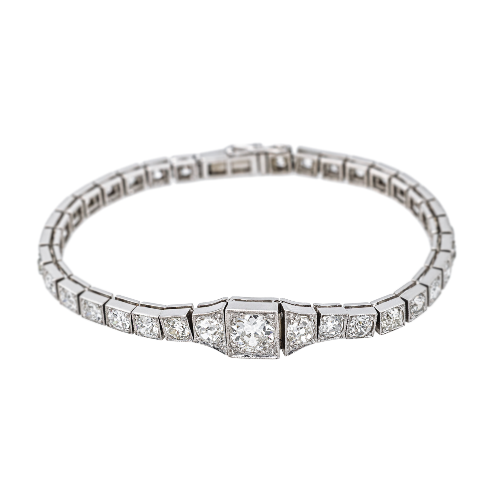 Bracelet Tennis Or blanc, Platine Diamant