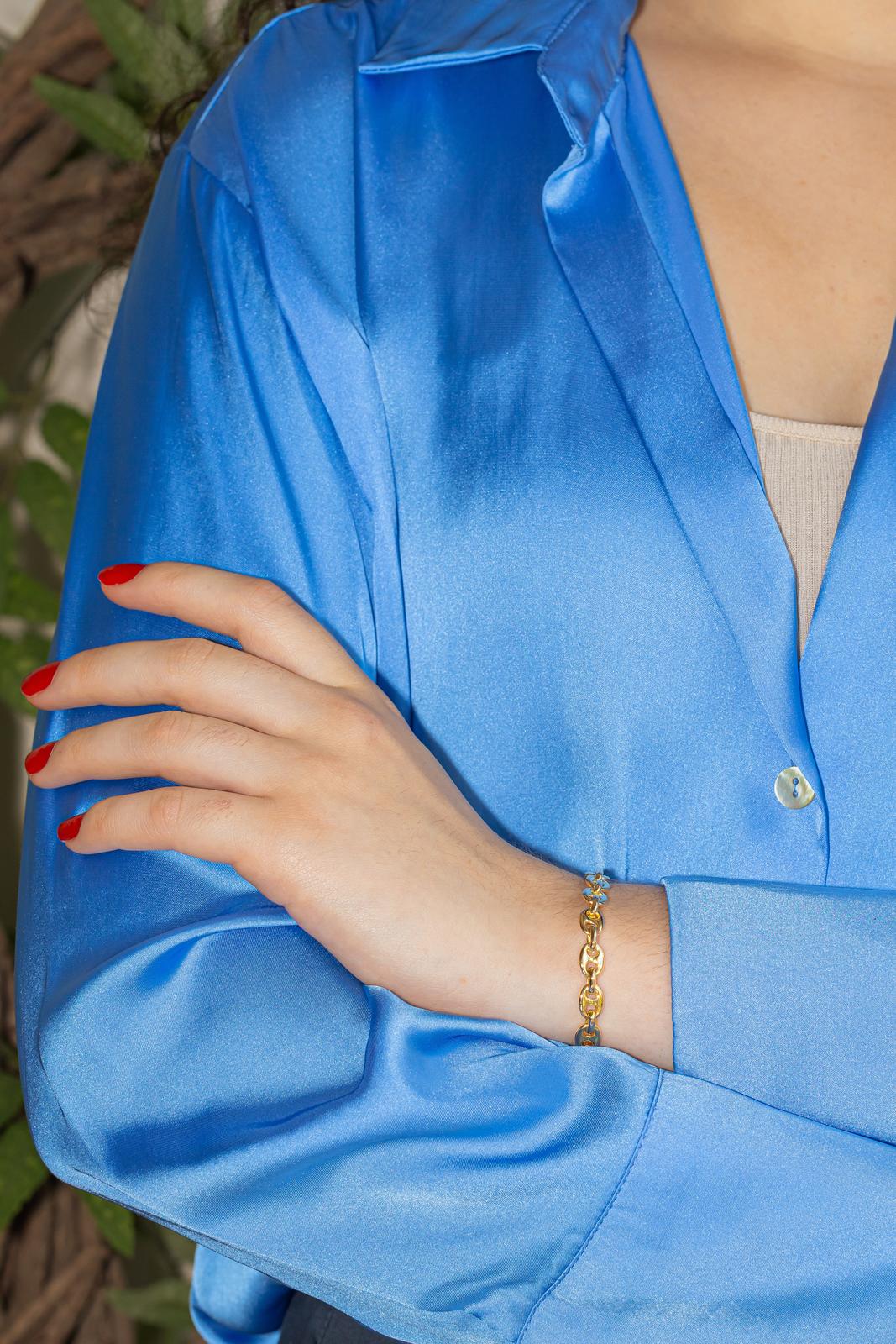 Fred Bracelet Maille grain de café   Or jaune