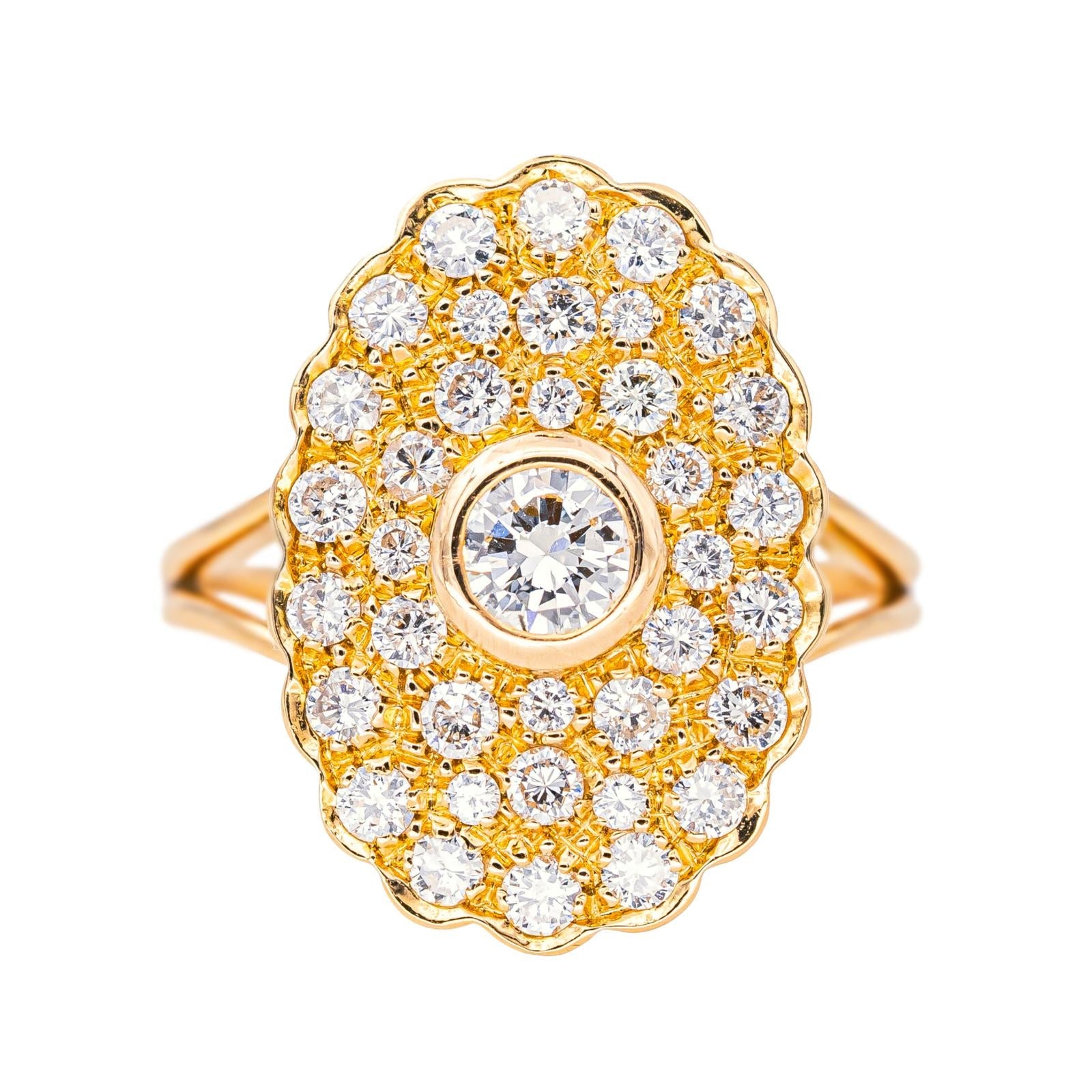 Bague Pompadour Or rose Diamant