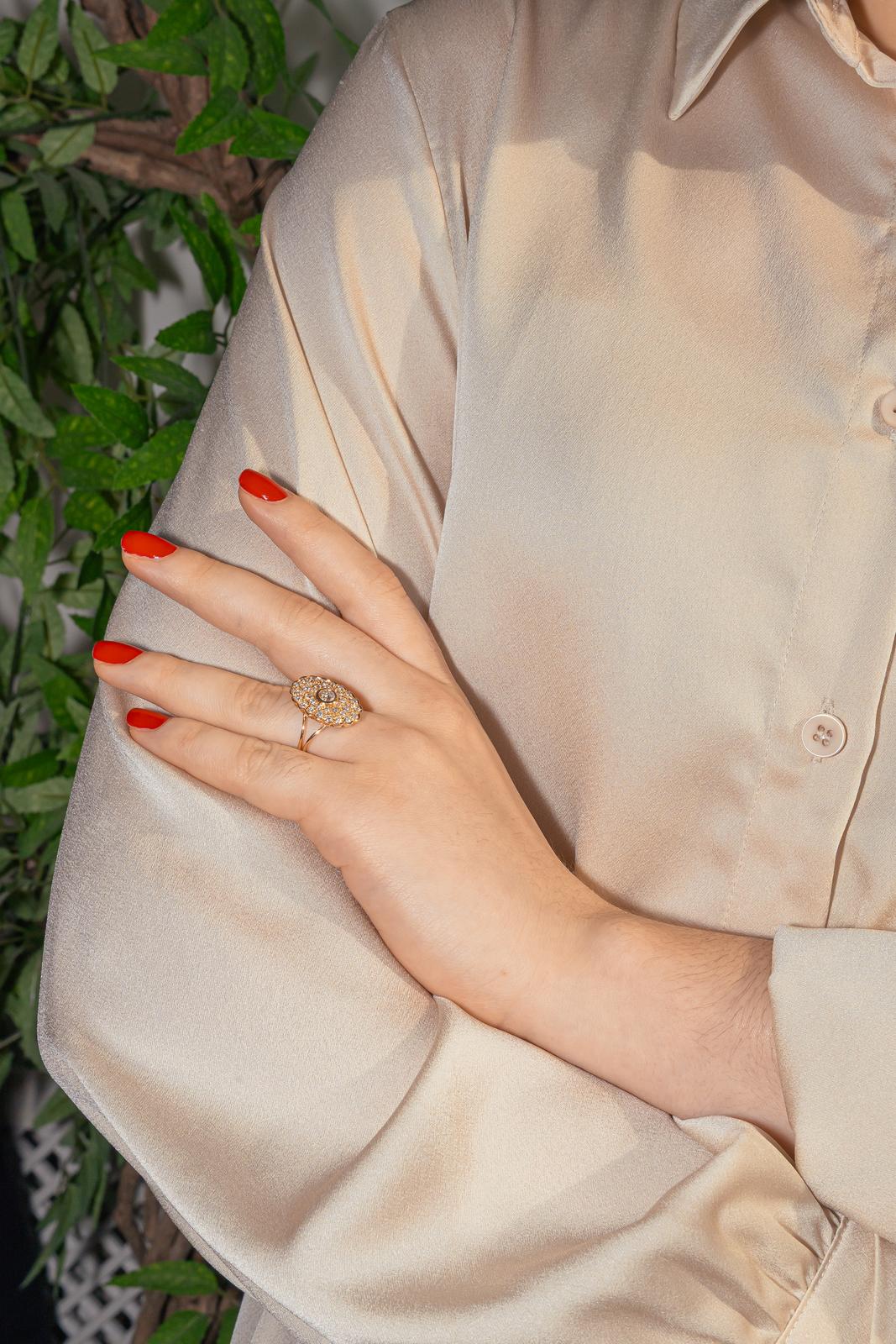 Bague Pompadour Or rose Diamant