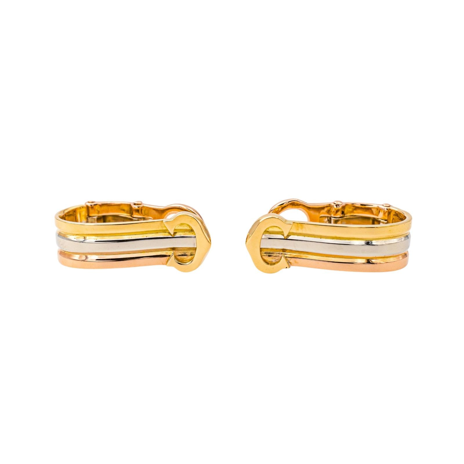 Cartier Boucles d'oreilles C Or jaune, Or rose , Or blanc