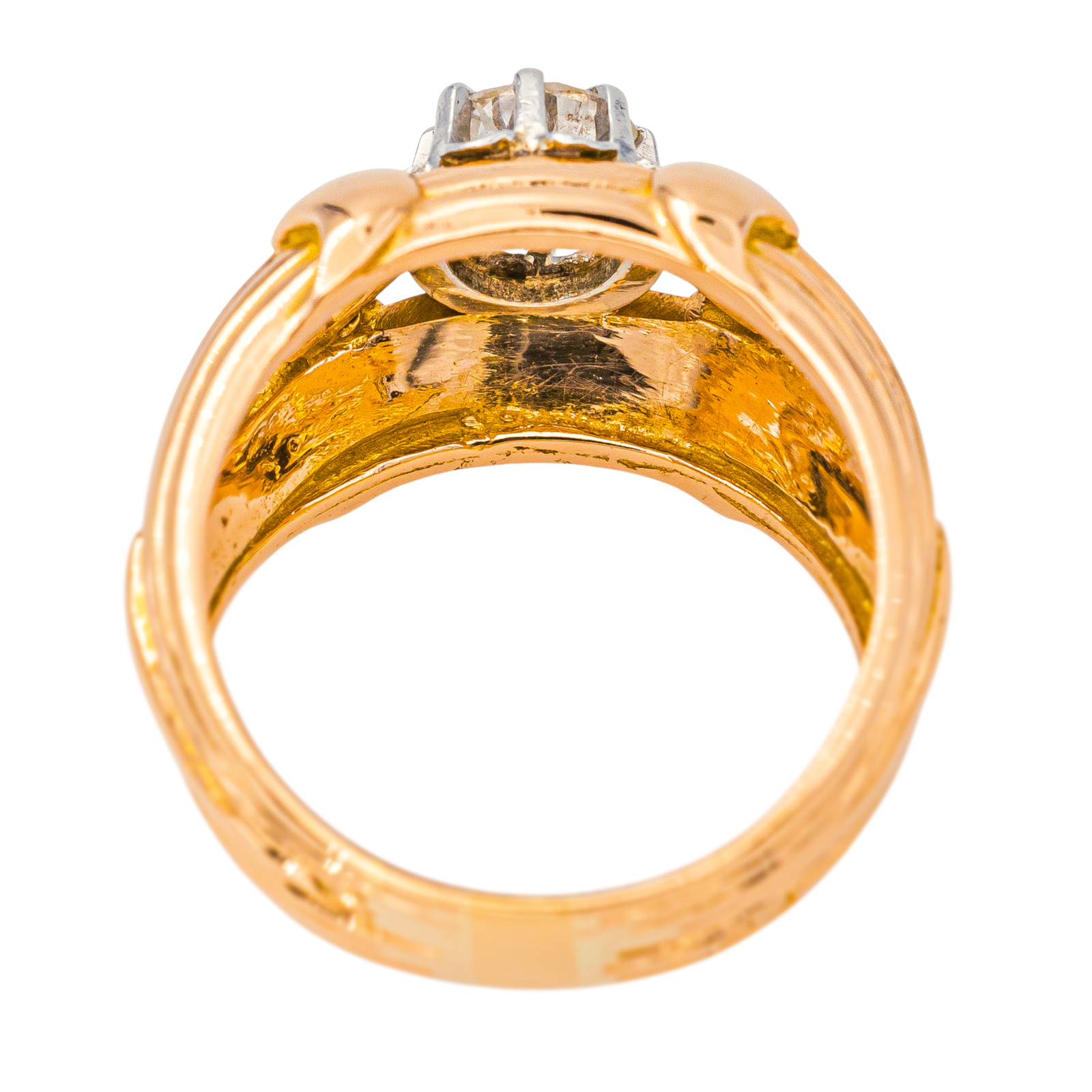 Bague Cocktail Or rose, Platine Diamant