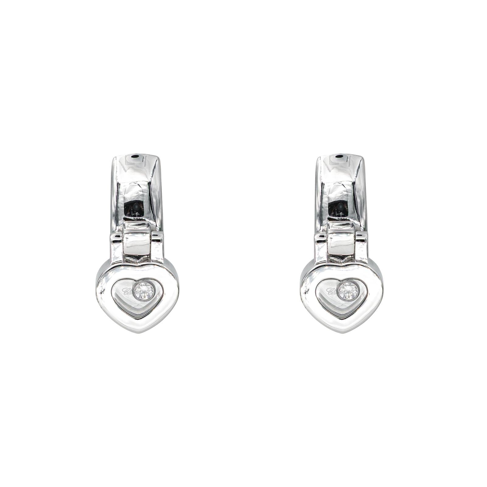 Chopard Boucles d'oreilles Happy Diamond  Or blanc Diamant